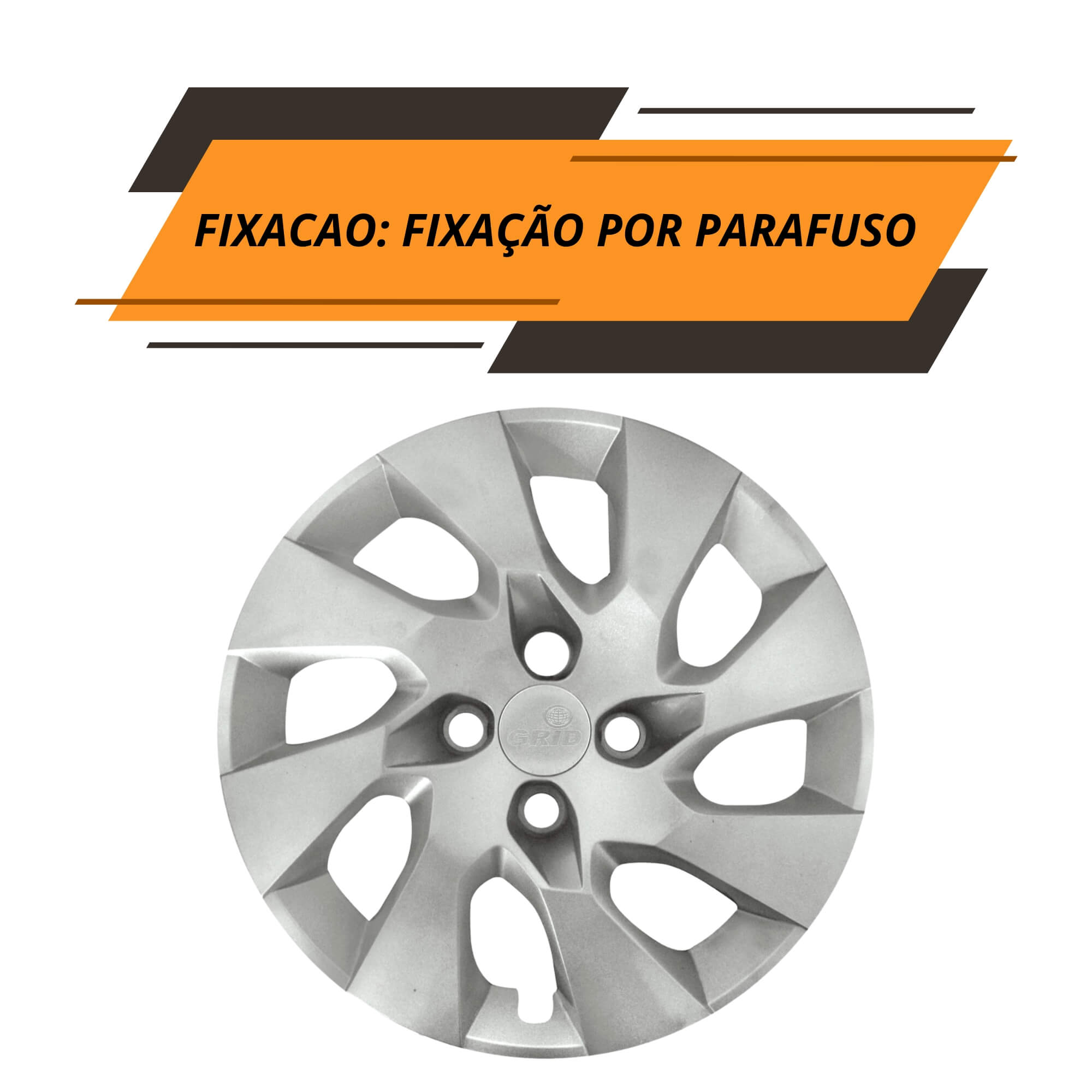 Calota Aro 14" cor Prata Mod Onix/Prisma 2014/16 (Jogo c/ 4 calotas) Grid - 133CB-PTA-E