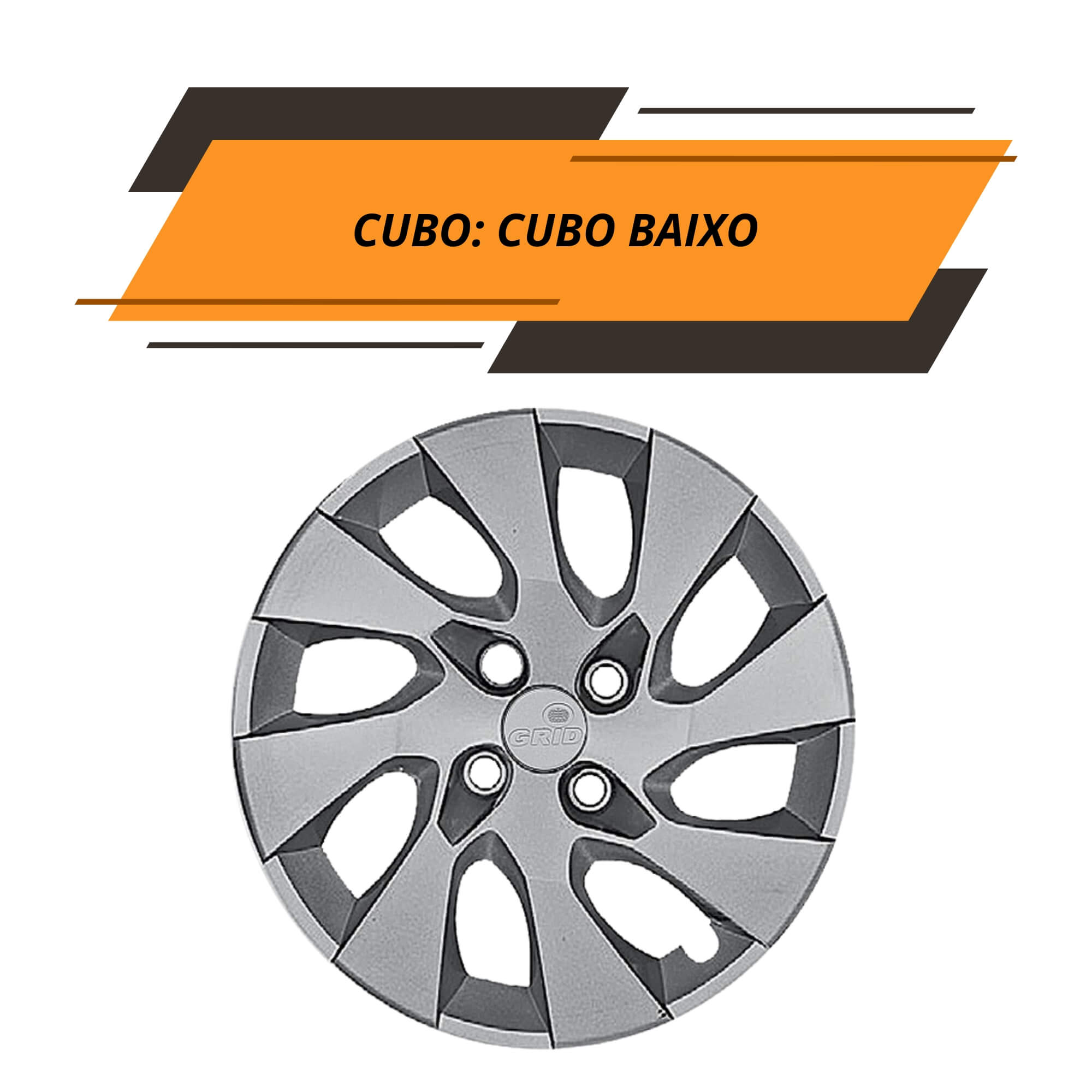 Calota Aro 13" cor Prata Mod Corsa/Classic (Jogo c/ 4 Calotas) Grid - 140CB-PTA-E