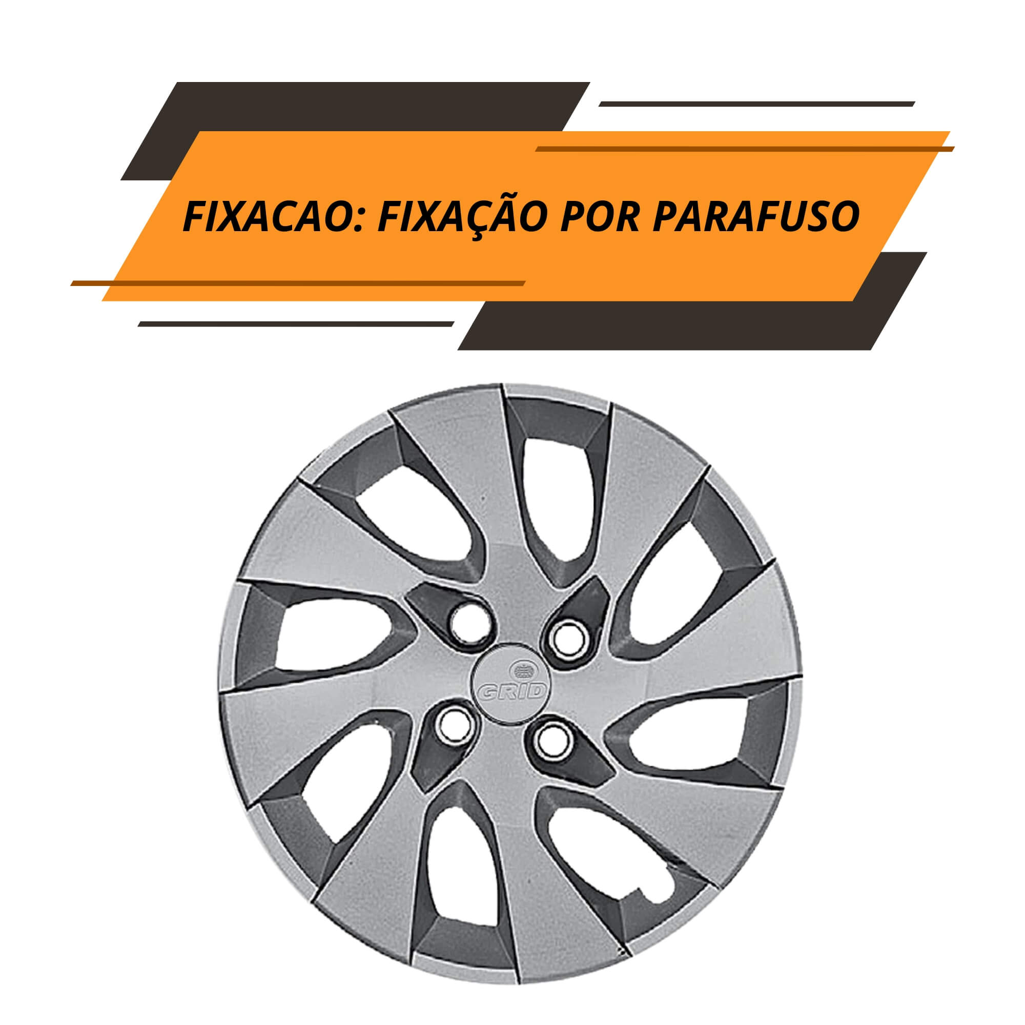 Calota Aro 13" cor Prata Mod Corsa/Classic (Jogo c/ 4 Calotas) Grid - 140CB-PTA-E