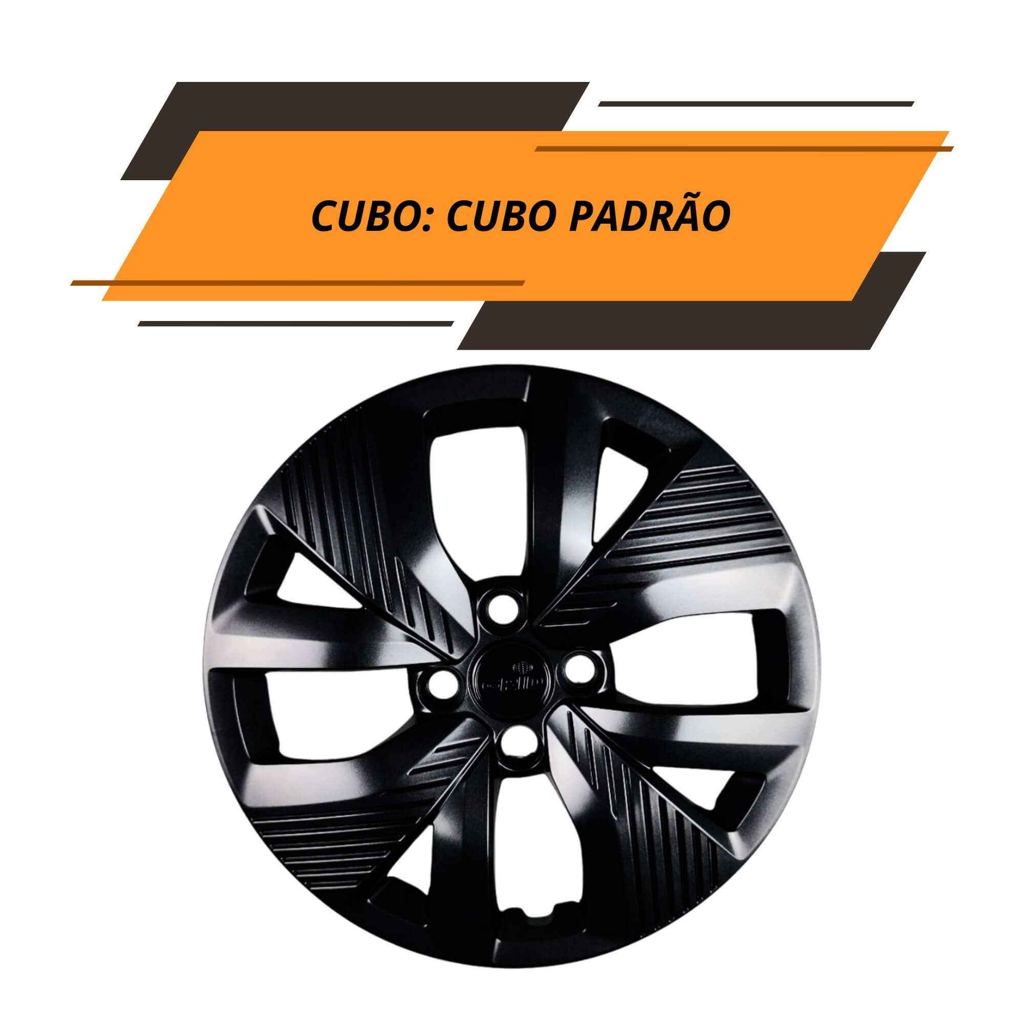 Calota Aro 15" cor Preto Brilho Mod Polo Track 21/24 (Jogo c/ 4 Calotas) Grid - 148CP-POB-E