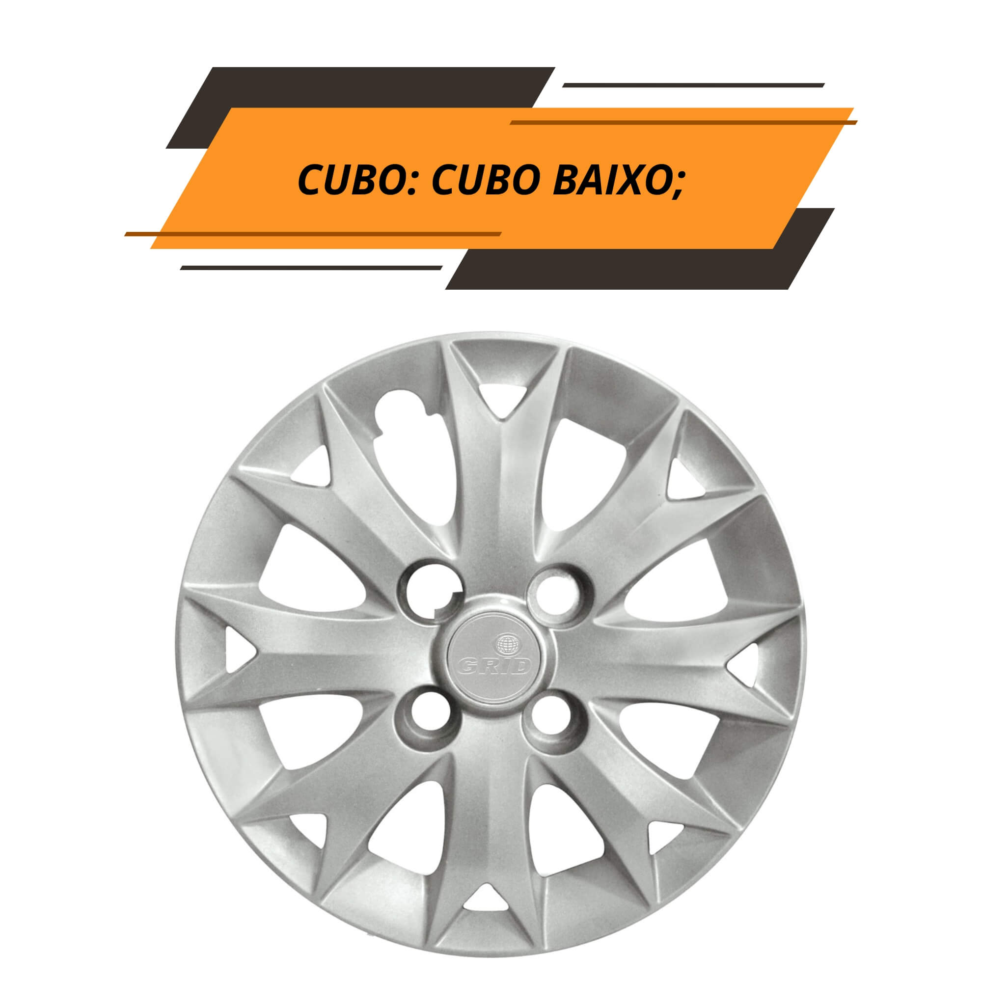 Calota Aro 13" cor Prata Mod Palio Fire 2014 (Jogo c/ 4 Calotas) Grid - 158CB-PTA-E