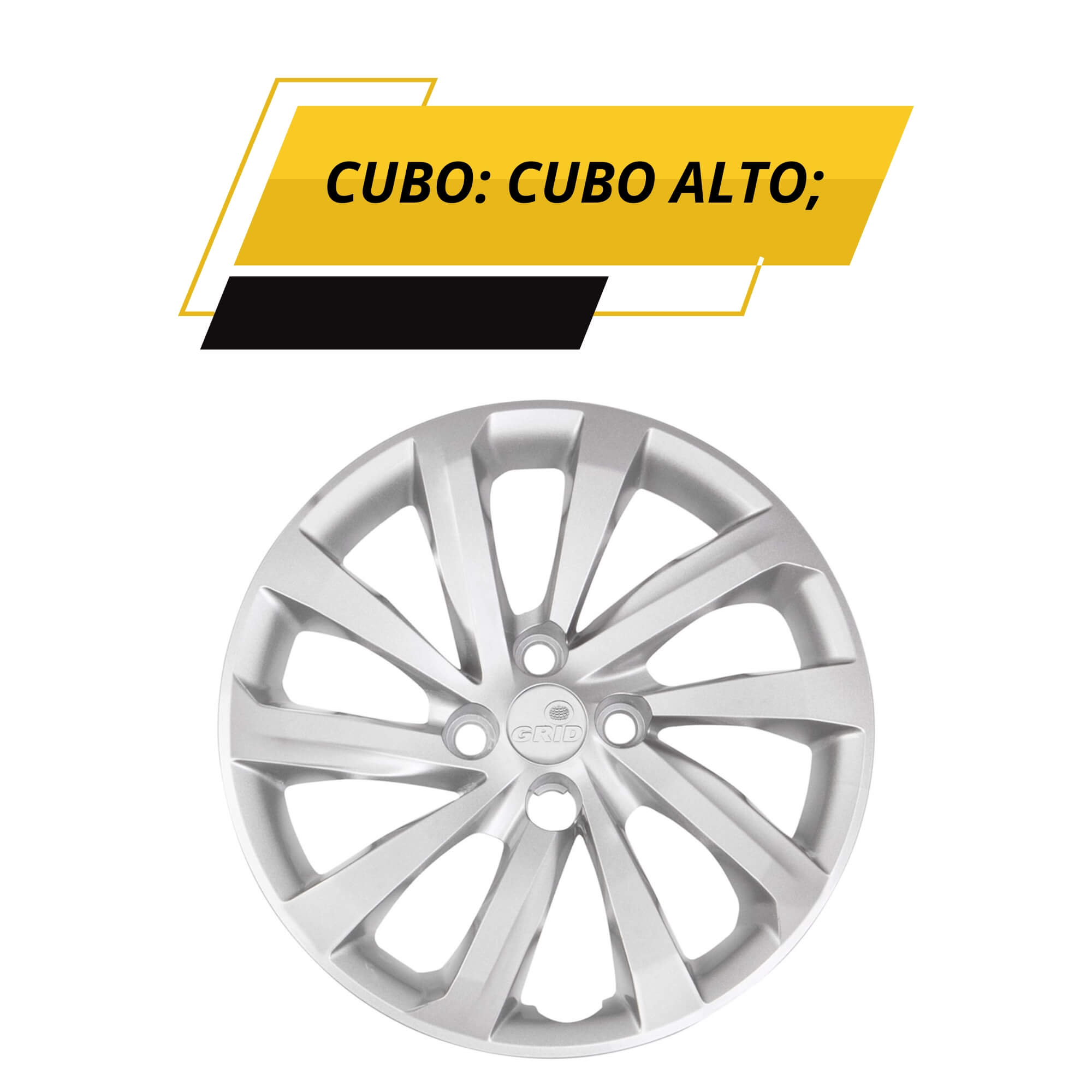 Calota Aro 14" cor Prata Mod Nova Strada 2021 (Jogo c/ 4 Calotas) Grid - 167CA-PTA-E