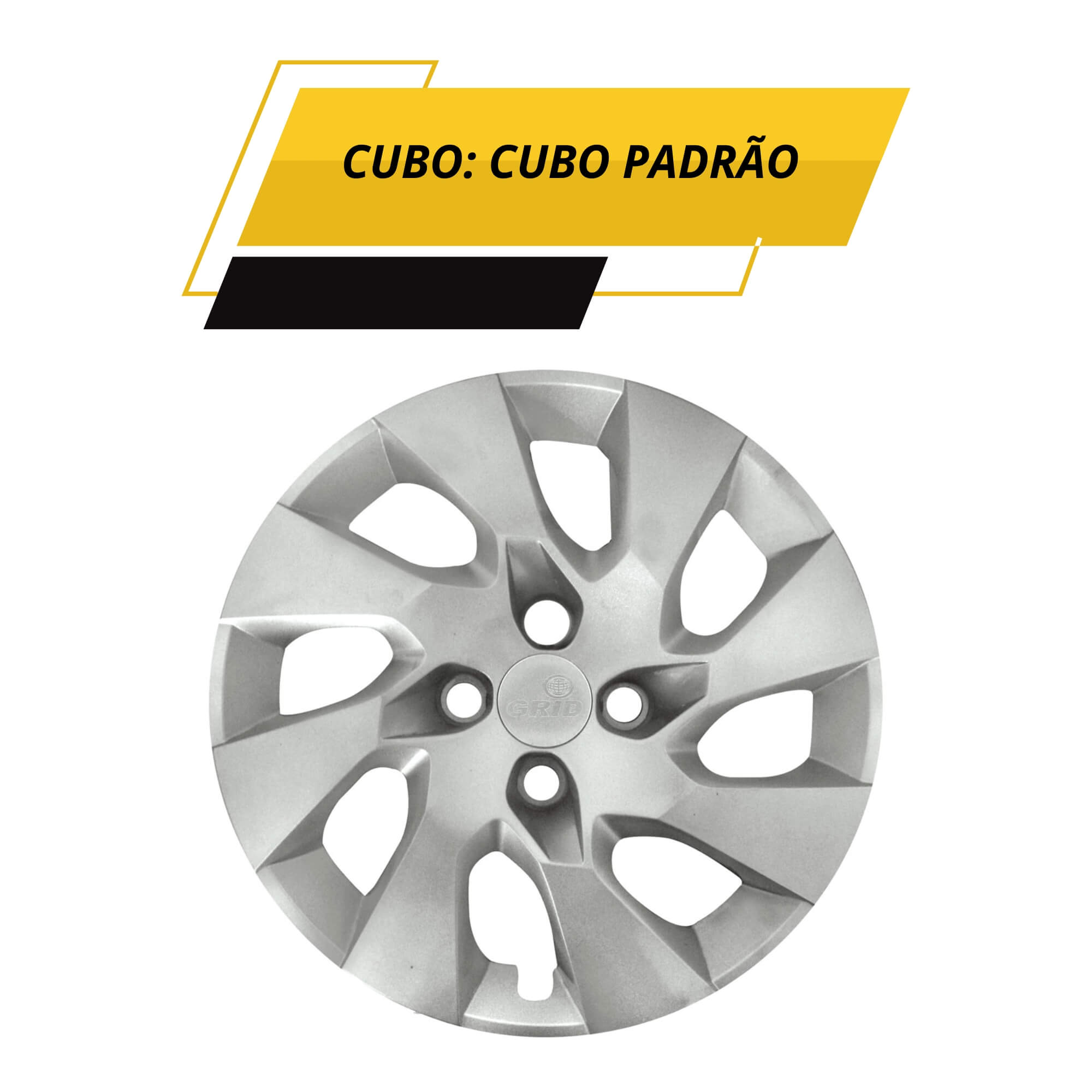 Calota Aro 15" cor Prata Mod Onix/Prisma 14/16 (Jogo c/ 4 Calotas) Grid - 195CP-PTA-E