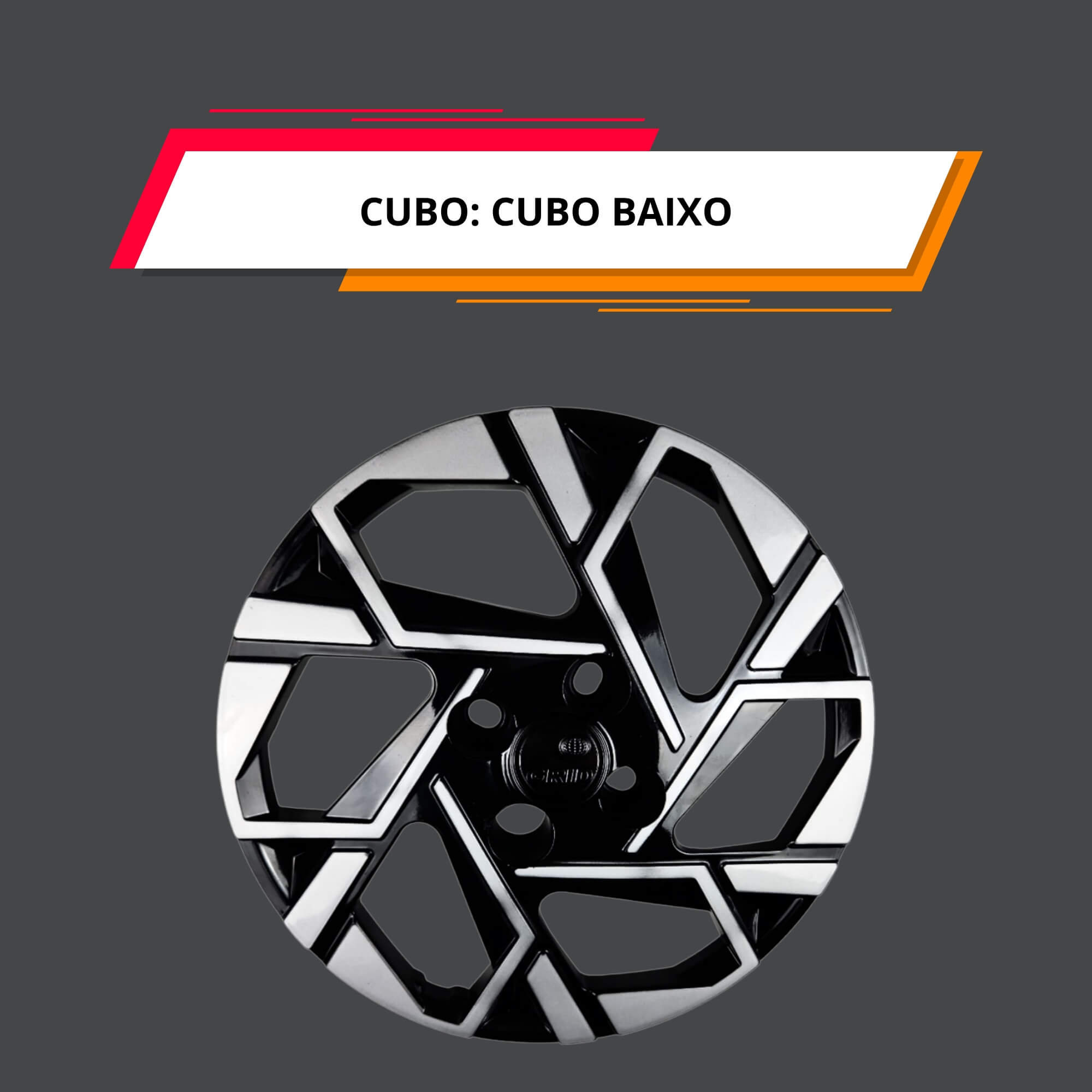 Calota Aro 14" cor Preto/Prata HB20/HB20S 2024 (Jogo c/ 4 Calotas) Grid - 201CB-PBP-E