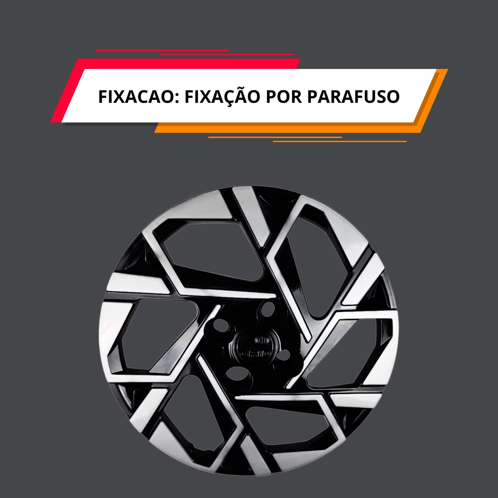 Calota Aro 14" cor Preto/Prata HB20/HB20S 2024 (Jogo c/ 4 Calotas) Grid - 201CB-PBP-E