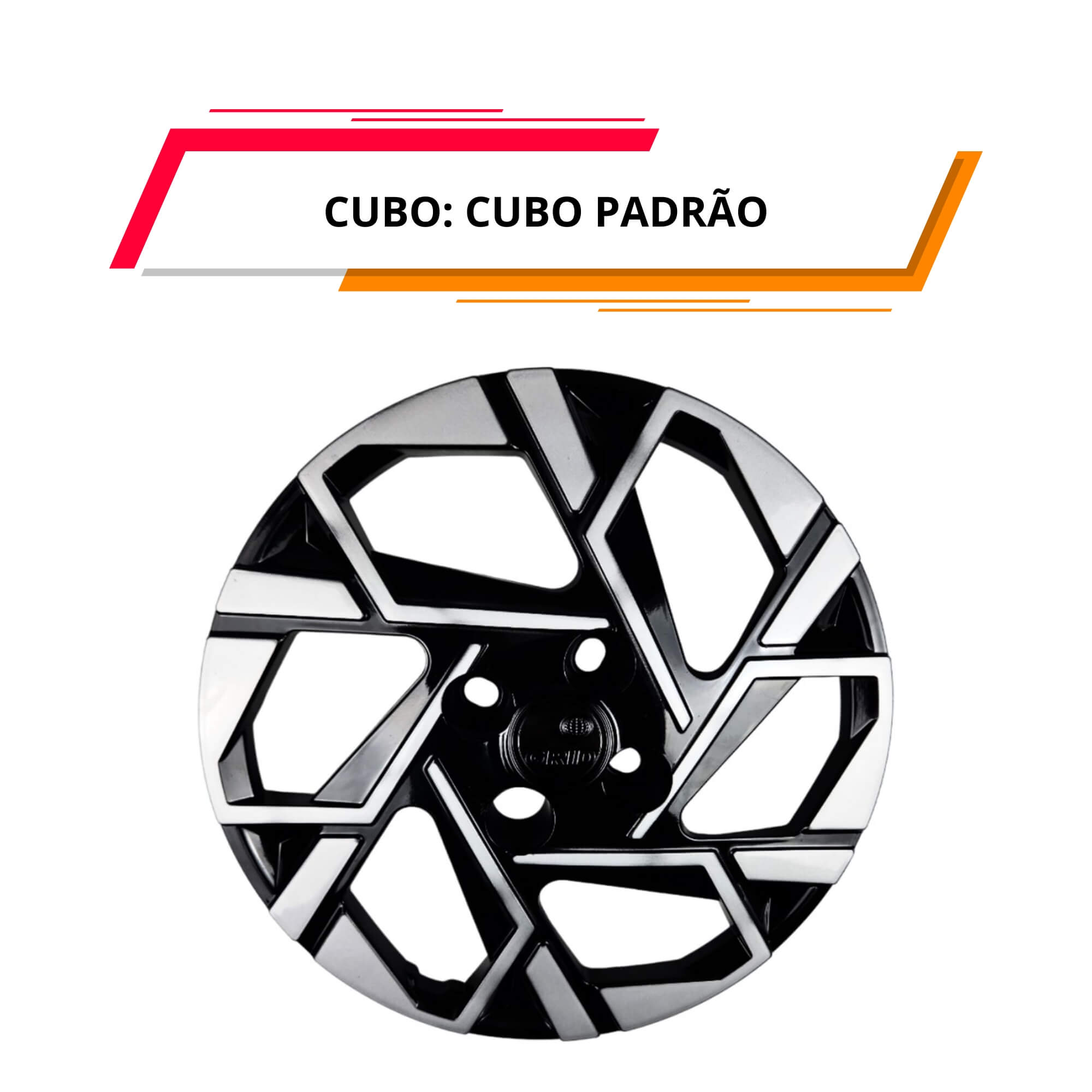 Calota Aro 15" cor Preto/Prata HB20/HB20S 2024 (Jogo c/ 4 Calotas) Grid - 202CP-PBP-E