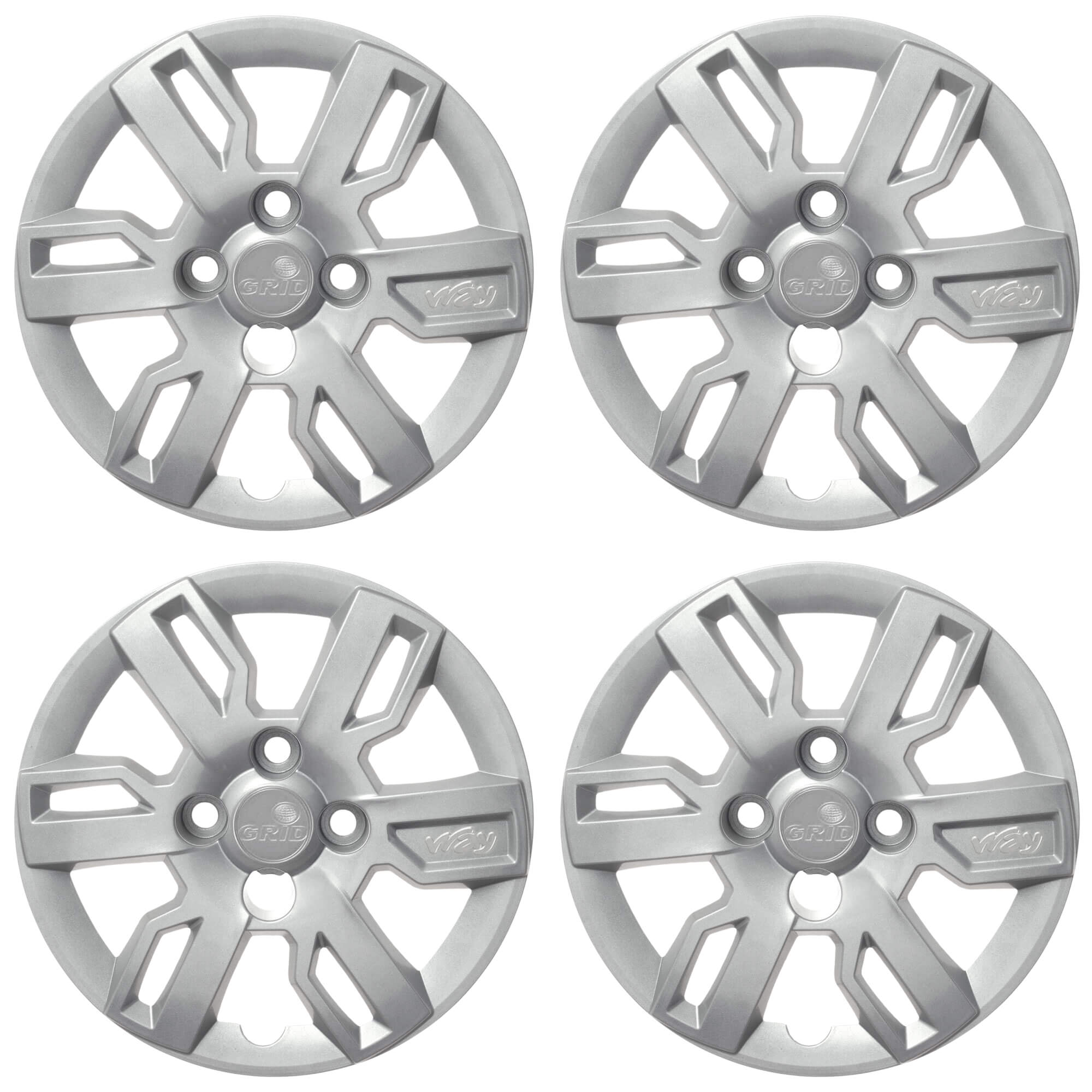 Calota Aro 13" cor Prata Mod Uno Way 2013/15 (Jogo c/ 4 Calotas) Grid - 227CB-PTA-E