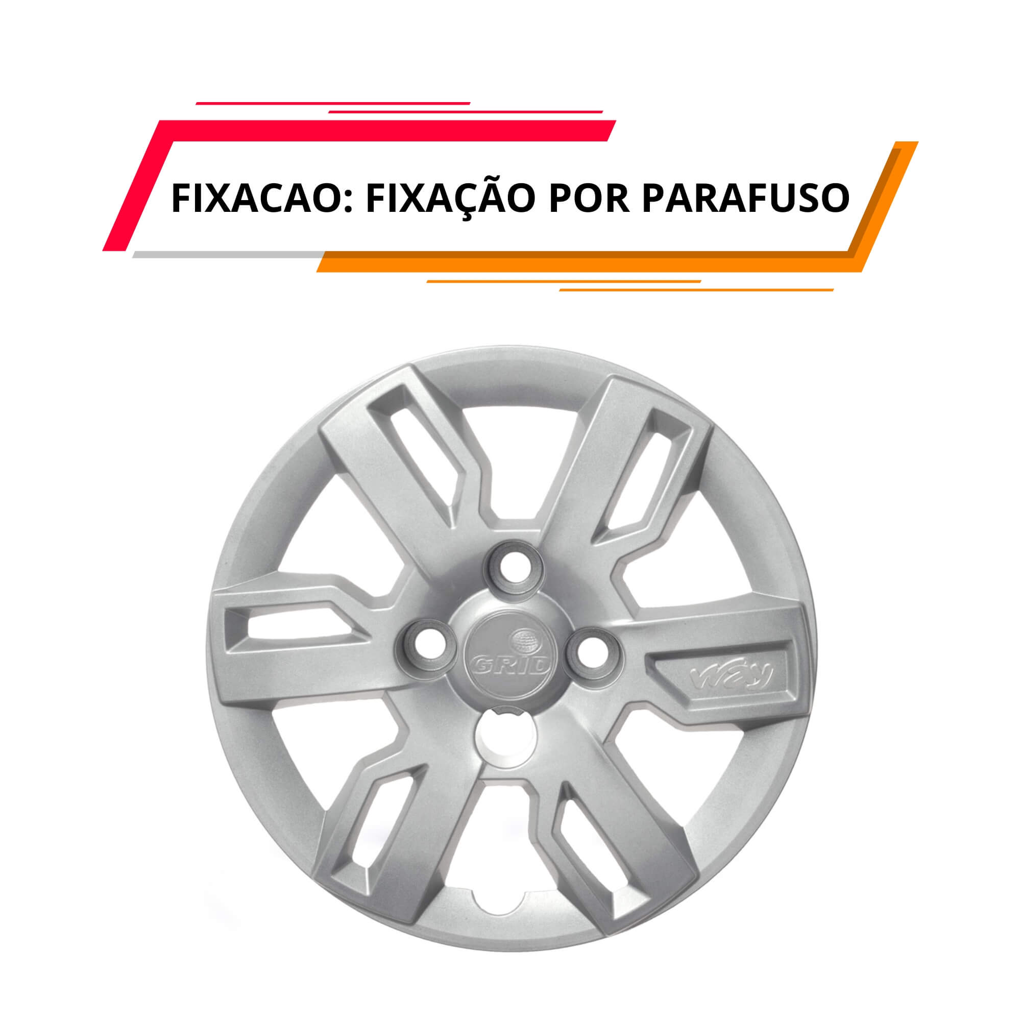 Calota Aro 13" cor Prata Mod Uno Way 2013/15 (Jogo c/ 4 Calotas) Grid - 227CB-PTA-E