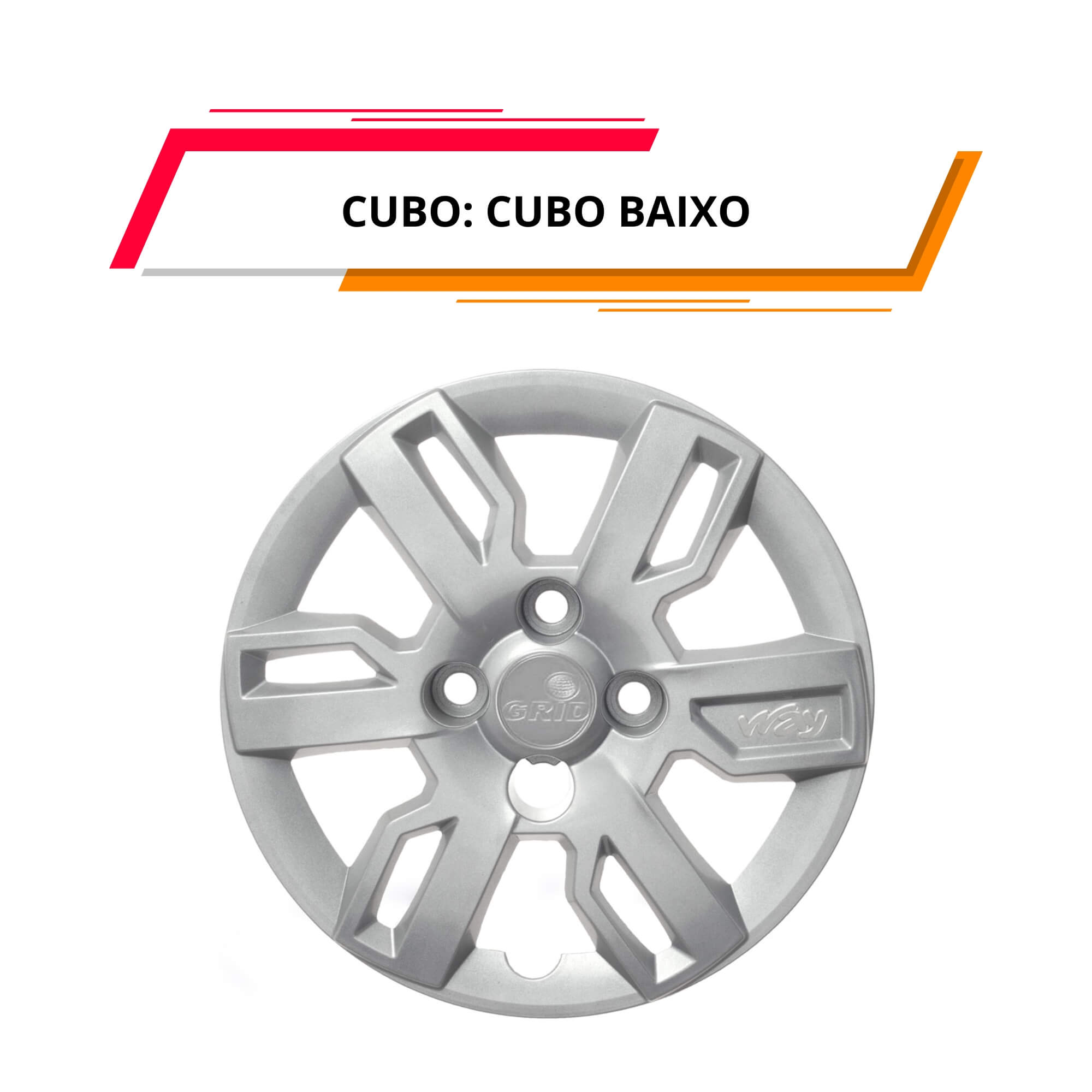 Calota Aro 13" cor Prata Mod Uno Way 2013/15 (Jogo c/ 4 Calotas) Grid - 227CB-PTA-E