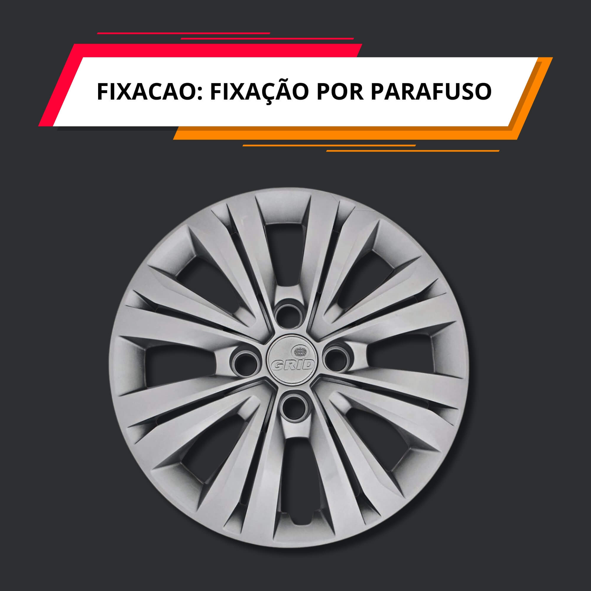 Calota Aro 14" cor Prata Mod Gol G7 2017/18 (Jogo c/ 4 Calotas) Grid - 245CA-PTA-E