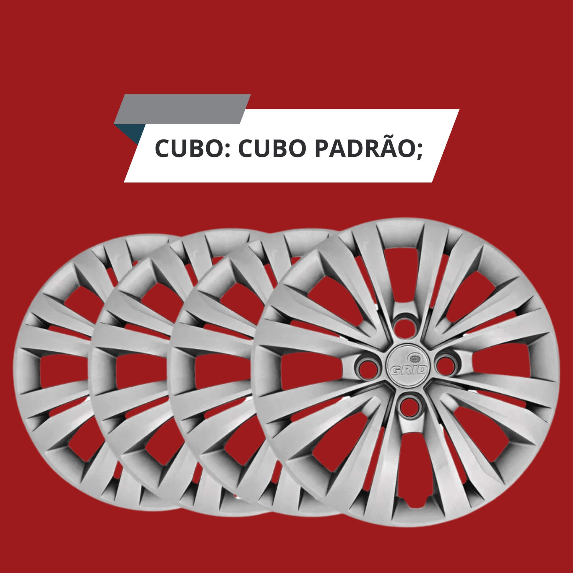 Calota Aro 15" cor Prata Mod Gol G7 2017/18 (Jogo c/ 4 Calotas) Grid - 246CP-PTA-E