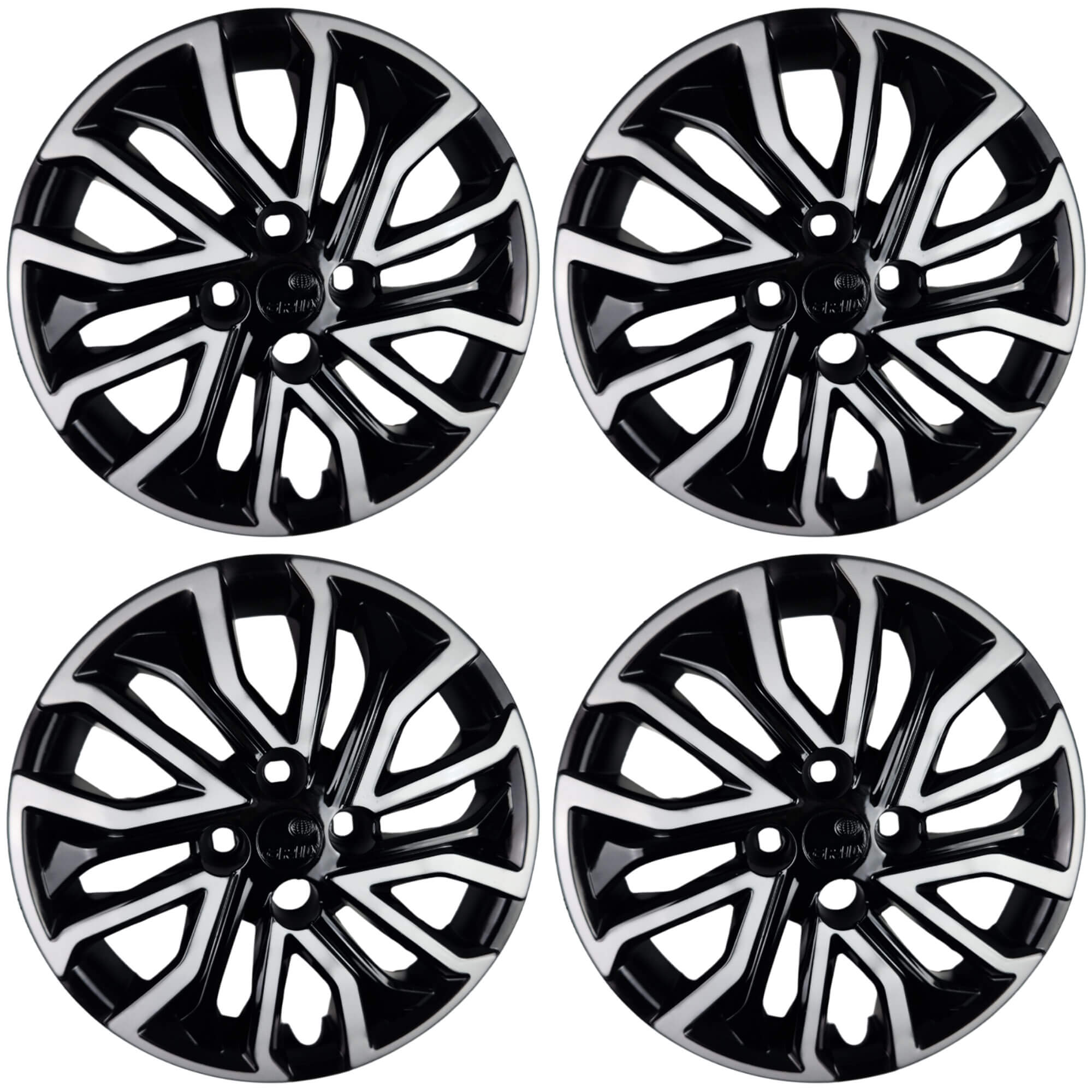 Calota Aro 14" cor Preto e Prata Mod Argo/Cronos 2022 (Jogo c/ 4 Calotas) Grid - 295CB-PBP-E