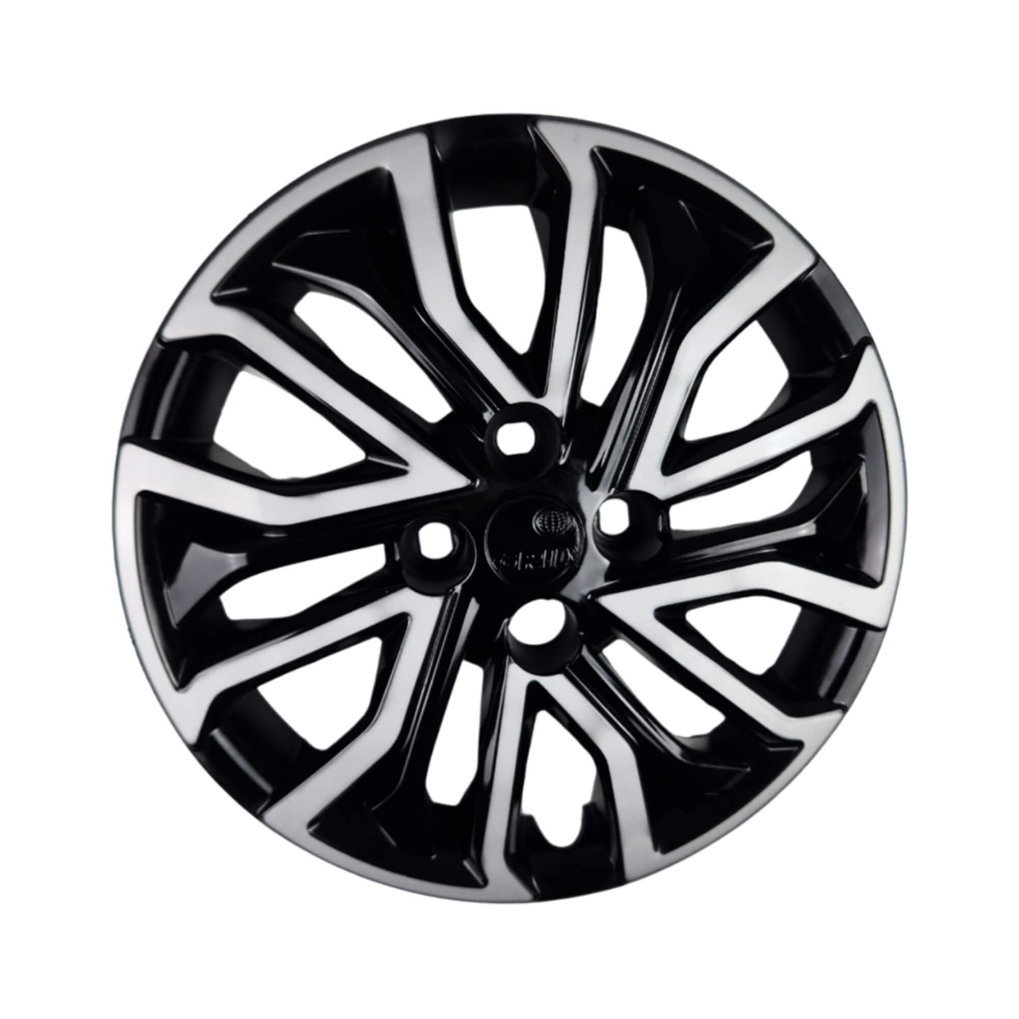 Calota Aro 14" cor Preto e Prata Mod Argo/Cronos 2022 (Jogo c/ 4 Calotas) Grid - 295CB-PBP-E