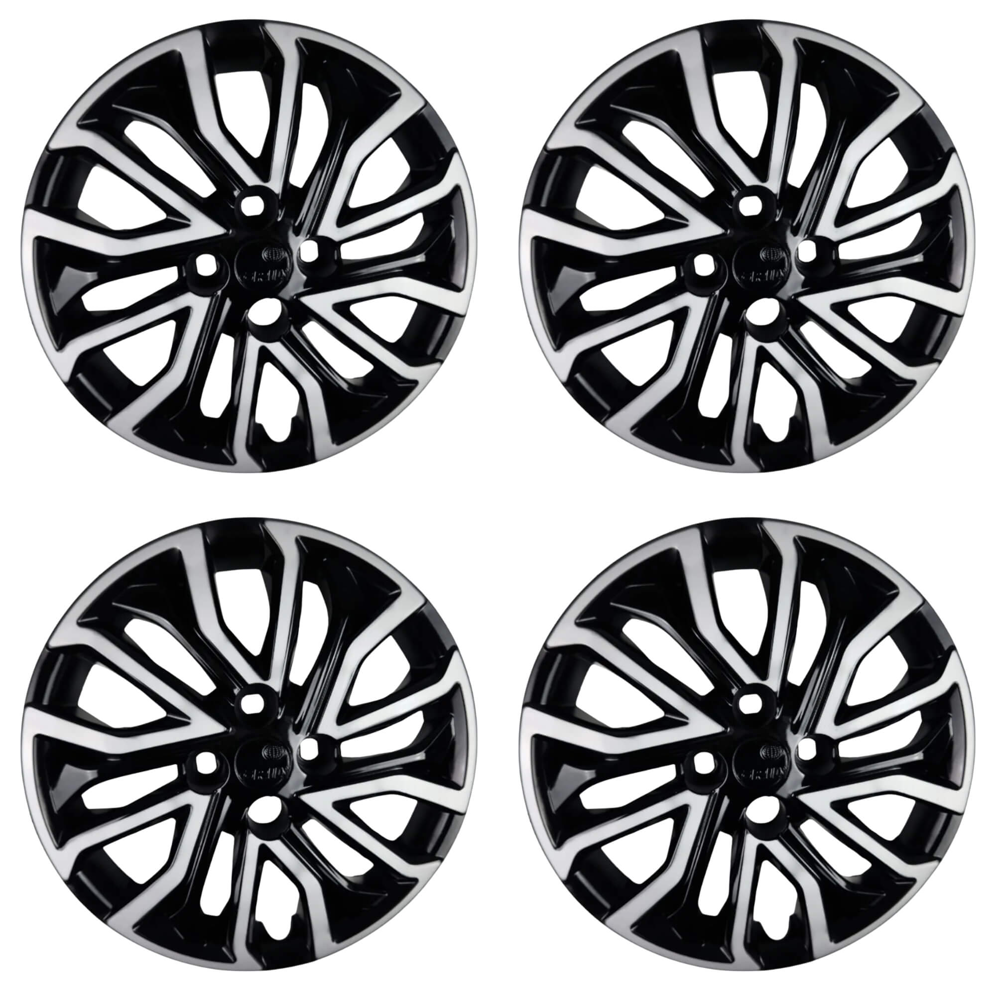 Calota Aro 15" cor Preto/Prata Mod Argo/Cronos 2022 (Jogo c/ 4 Calotas) Grid - 296CP-PBP-E