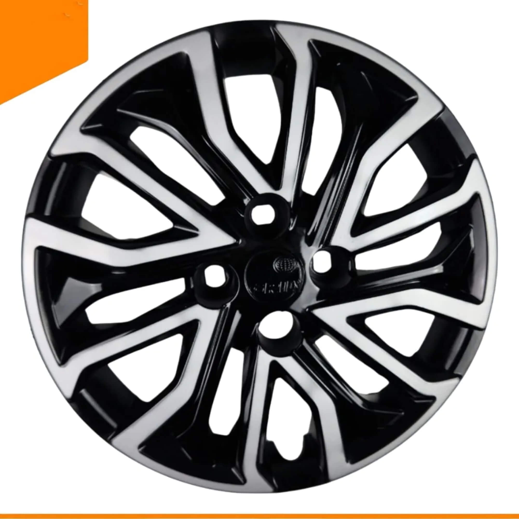 Calota Aro 15" cor Preto/Prata Mod Argo/Cronos 2022 (Jogo c/ 4 Calotas) Grid - 296CP-PBP-E