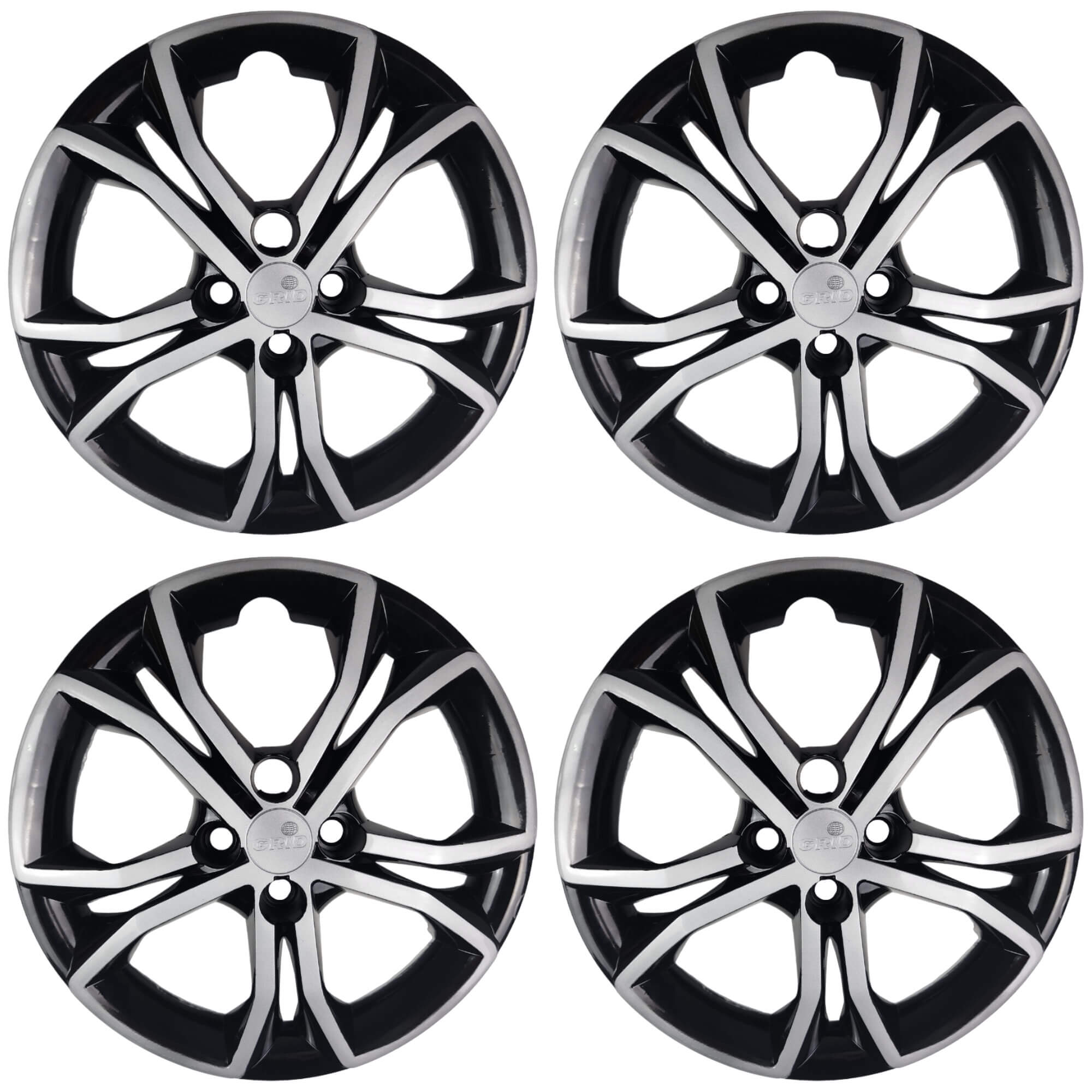 Calota Aro 15" Preto/Prata Mod Argo 2023 (Jogo c/ 4 Calotas) Grid - 297CP-PBP-E