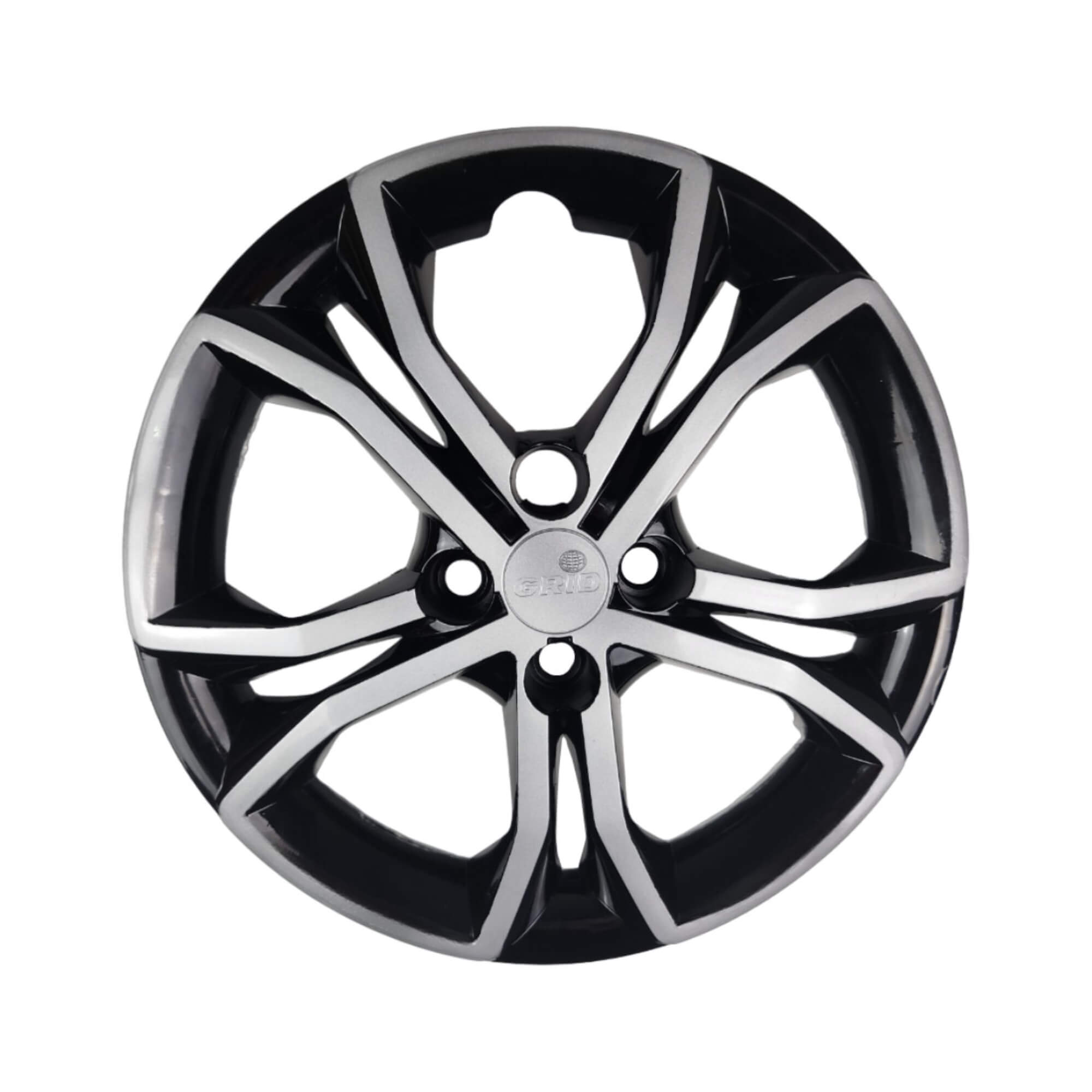 Calota Aro 15" Preto/Prata Mod Argo 2023 (Jogo c/ 4 Calotas) Grid - 297CP-PBP-E