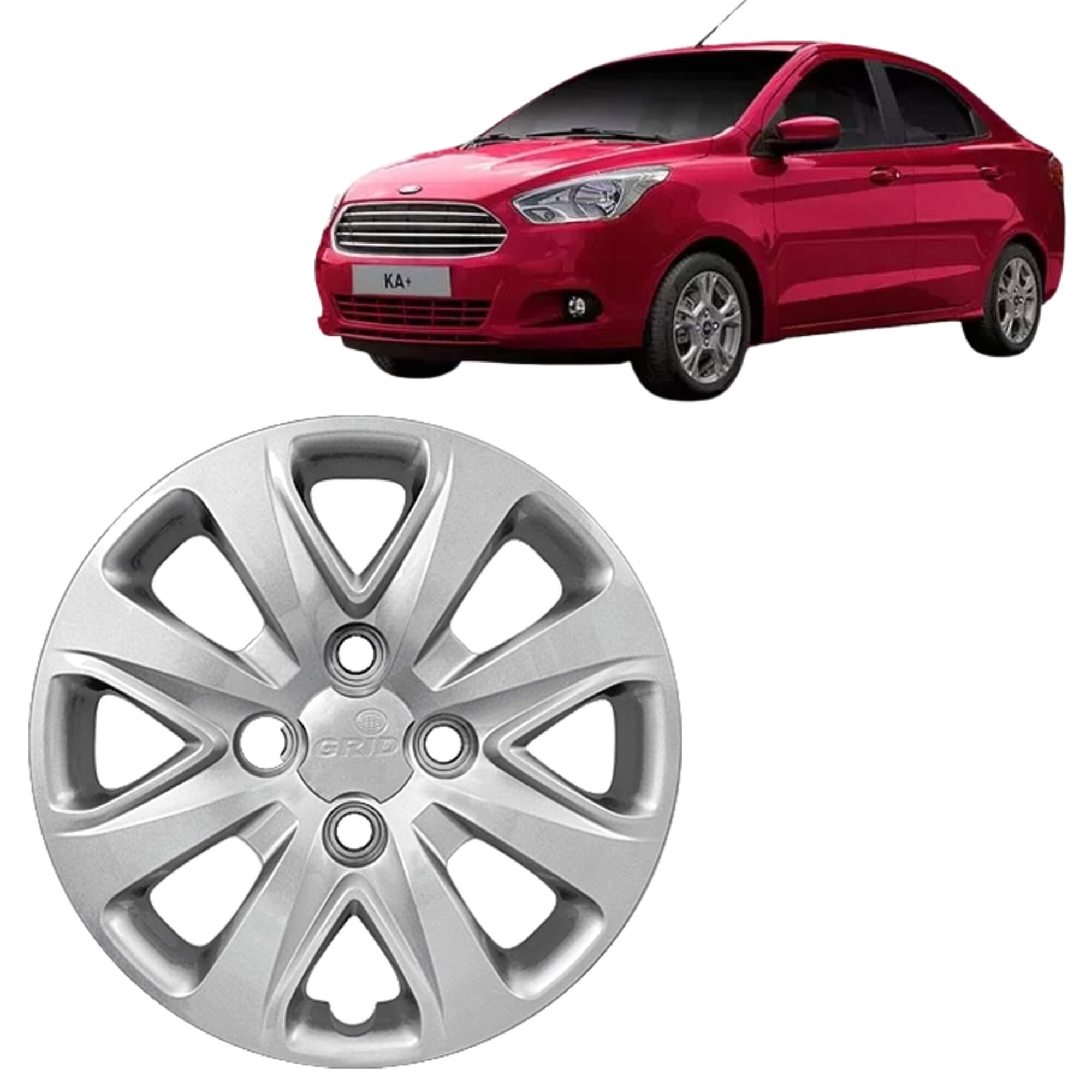 Calota Aro 14" cor Prata Mod Ka Hatch/Sedan 15/18 (Jogo c/ 4 Calotas) Grid - 340CB-PTA-E