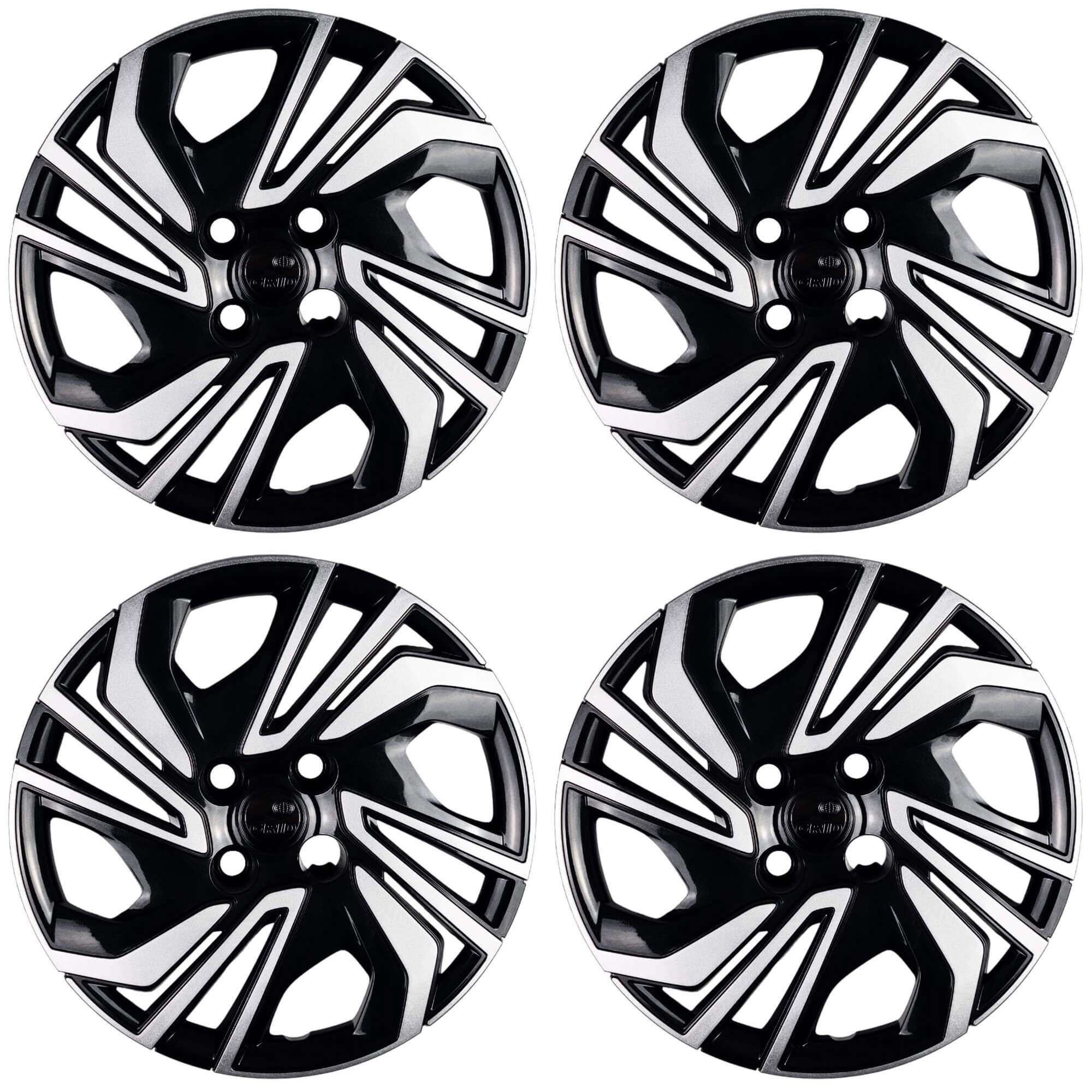 Calota Aro 15" Preto/Prata Mod Onix 23/24 (Jogo c/ 4 Calotas) Grid - 380CP-PBP-E