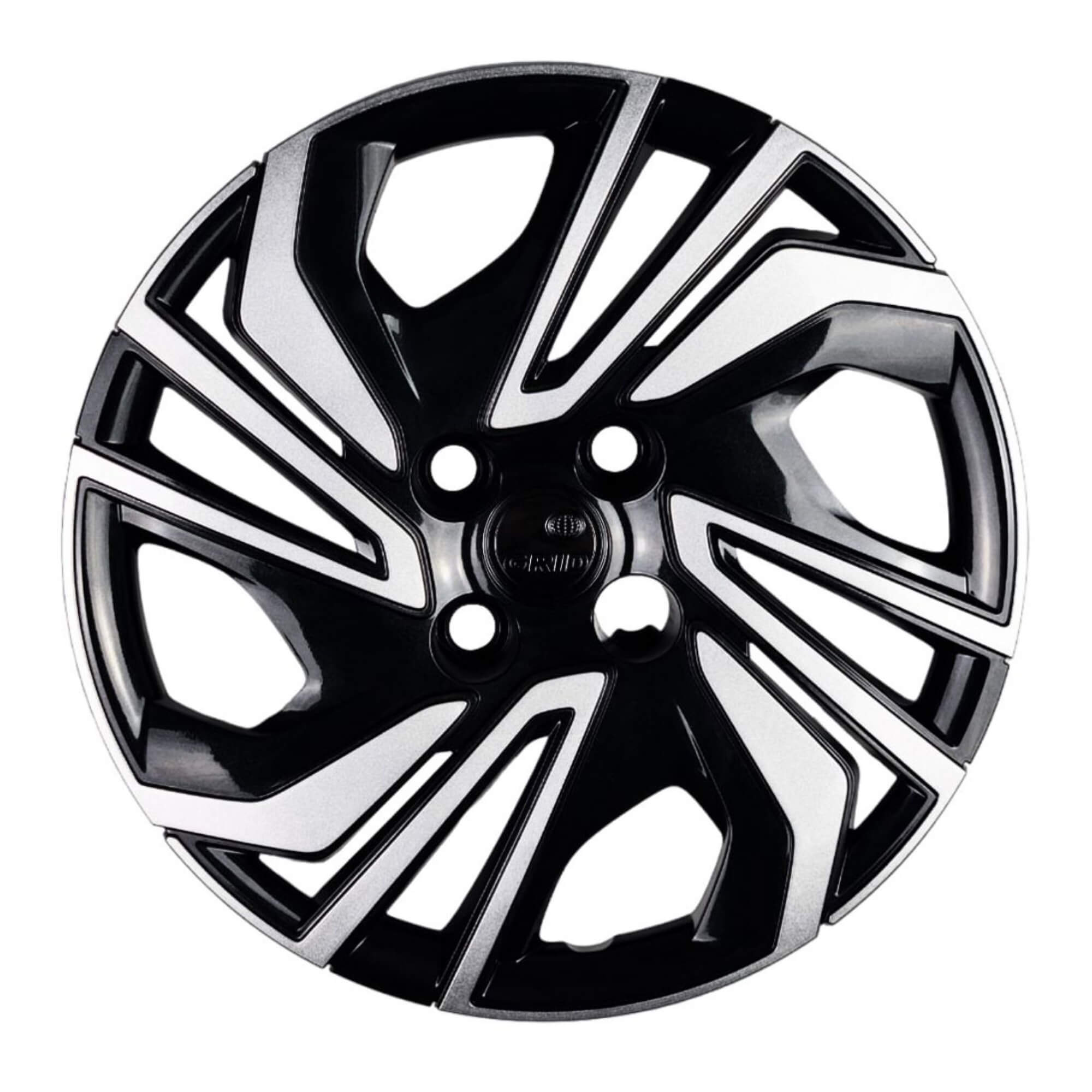Calota Aro 15" Preto/Prata Mod Onix 23/24 (Jogo c/ 4 Calotas) Grid - 380CP-PBP-E