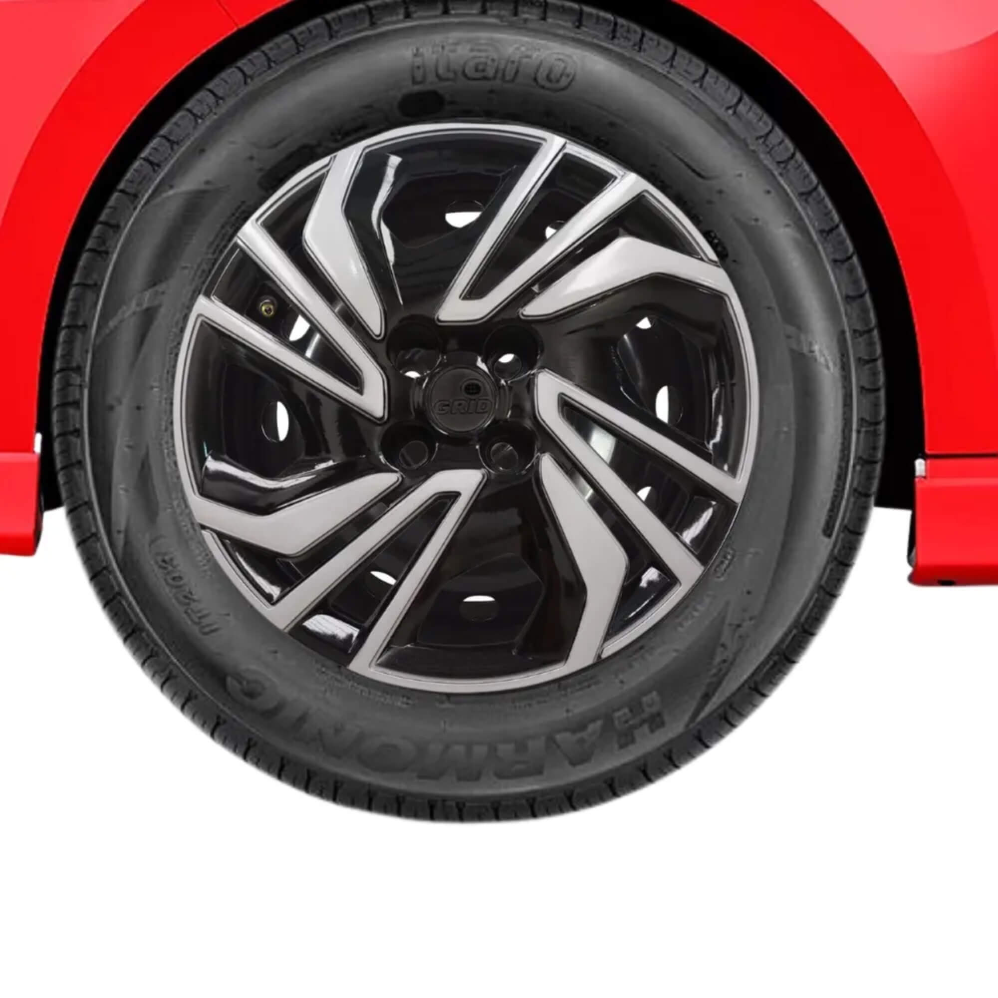Calota Aro 15" Preto/Prata Mod Onix 23/24 (Jogo c/ 4 Calotas) Grid - 380CP-PBP-E