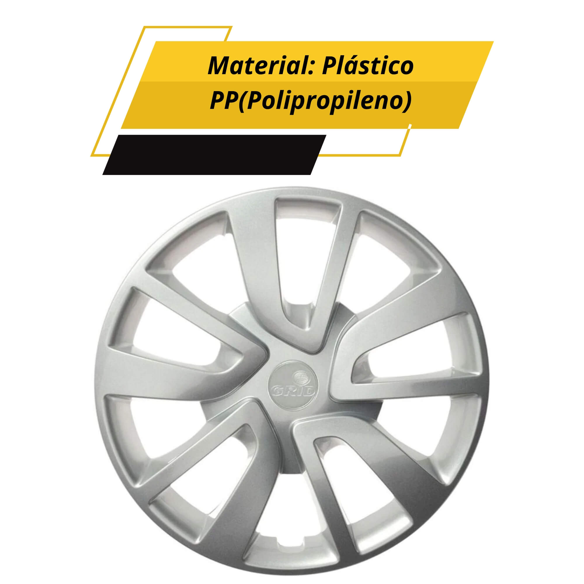 Calota Aro 15" cor Prata Mod Sandero/Logan 14/20 (Jogo c/ 4 Calotas) Grid - 869AR-PTA-E