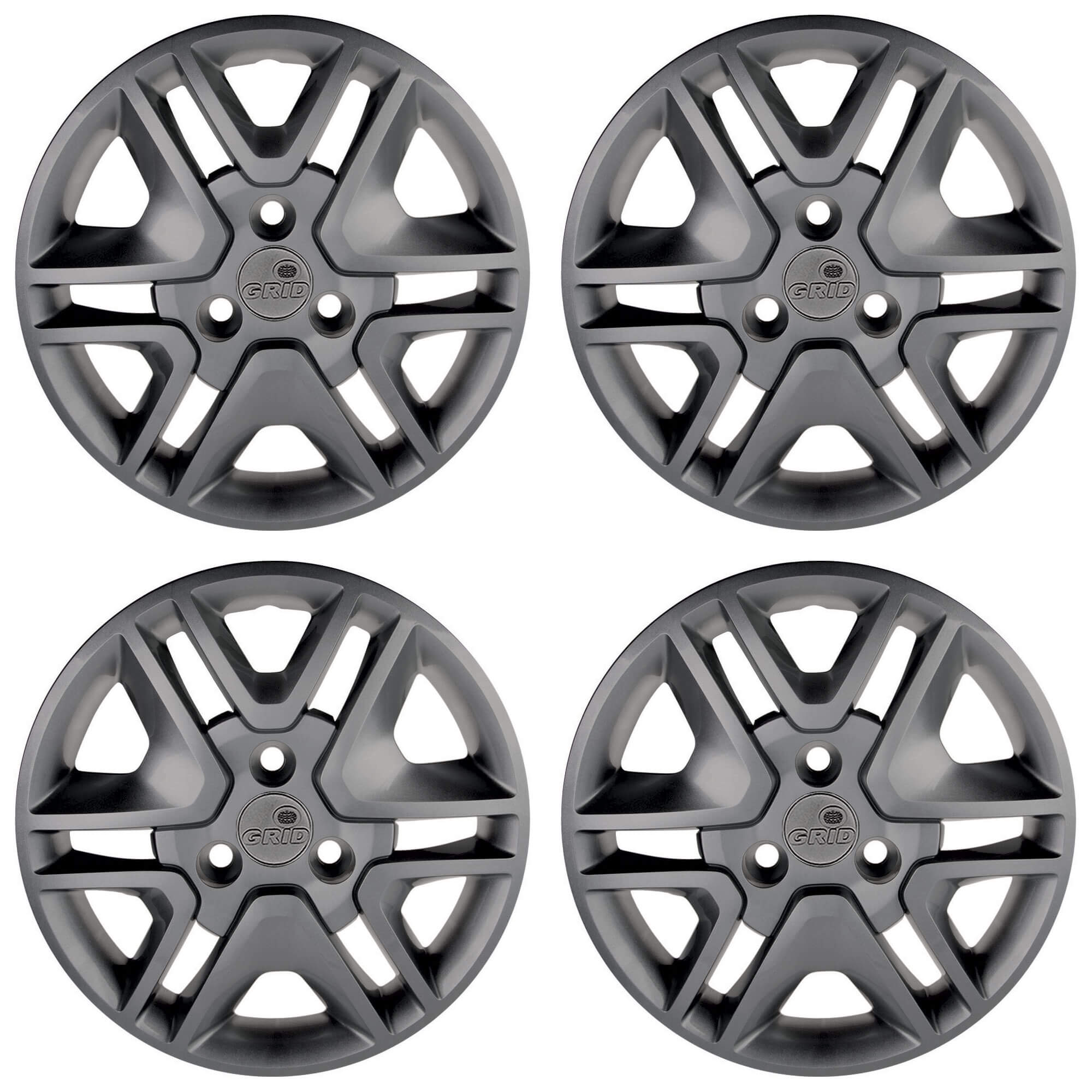 Calota Aro 14" cor Grafite Mod Kwid Intense 18/20 (Jogo c/ 4 Calotas) Grid - 877CP-GFT-E