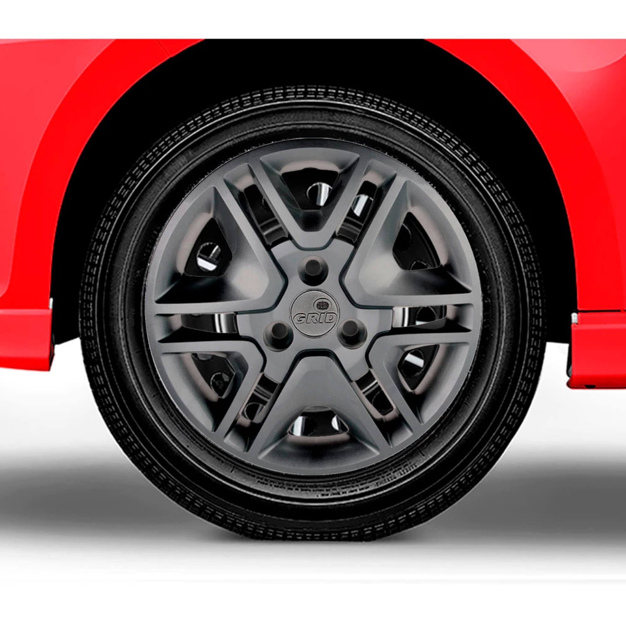 Calota Aro 14" cor Grafite Mod Kwid Intense 18/20 (Jogo c/ 4 Calotas) Grid - 877CP-GFT-E