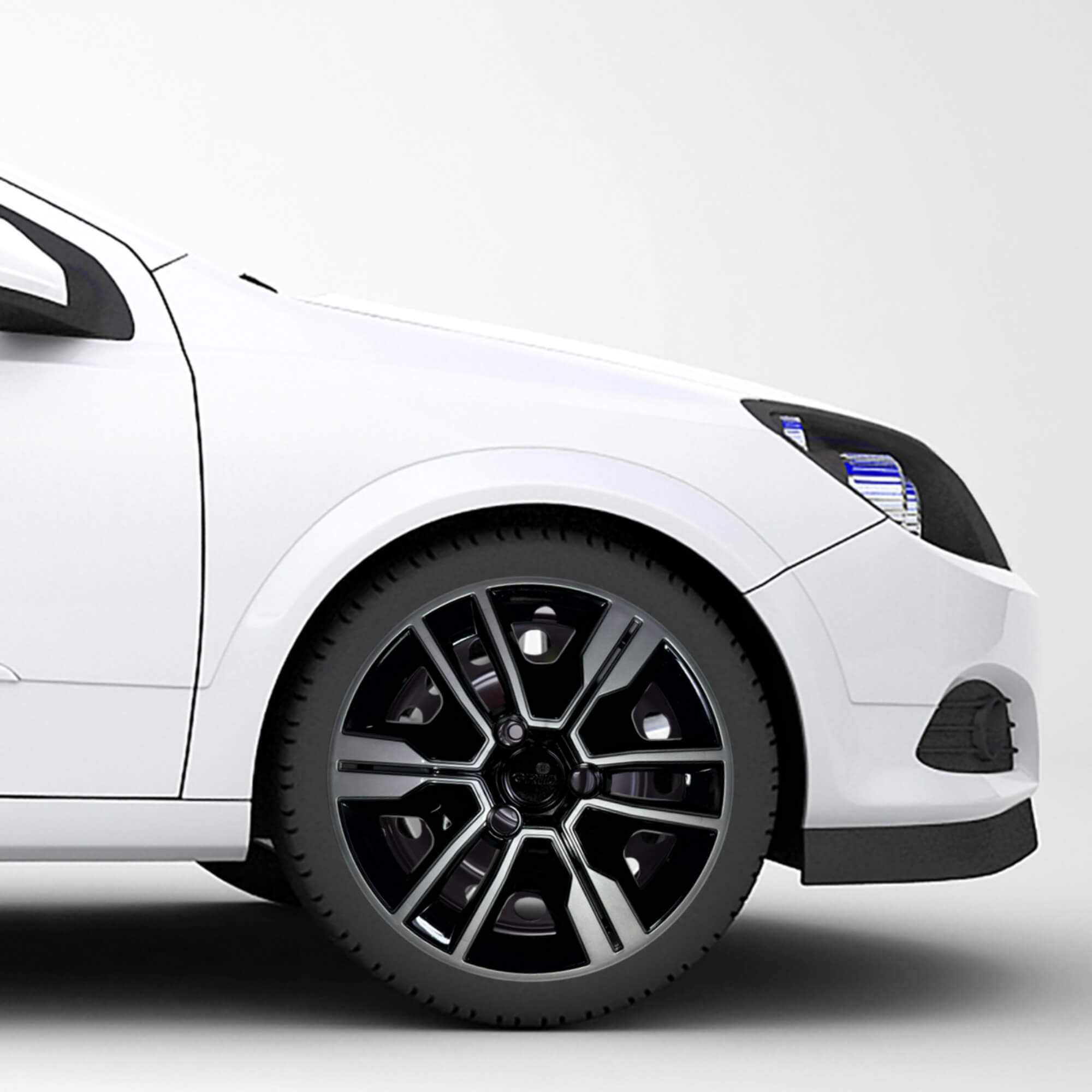 Calota Aro 14" Preto/Prata Mod Kwid Outsider 2023 Grid (Jogo c/ 4 Calotas) Grid - 880AR-PBP-E