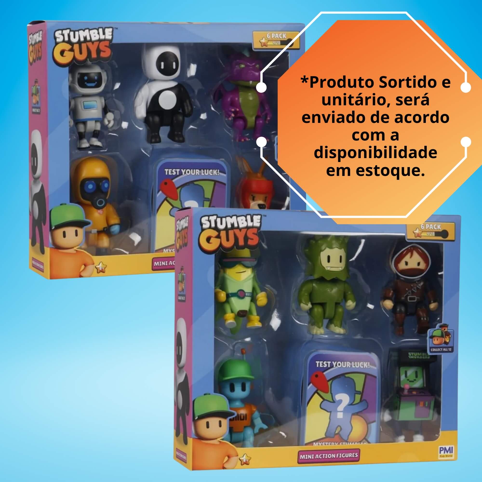 Pack com 6 Bonecos Brinquedo Stumble Guys Série 2 - Sortido e Unitário Multikids - BR2377