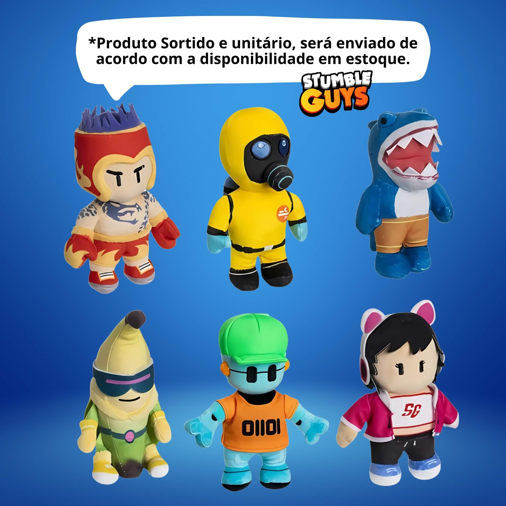 Pelúcia Stumble Guys Serie 2 16cm Sortida e Unitária Multikids - BR2379