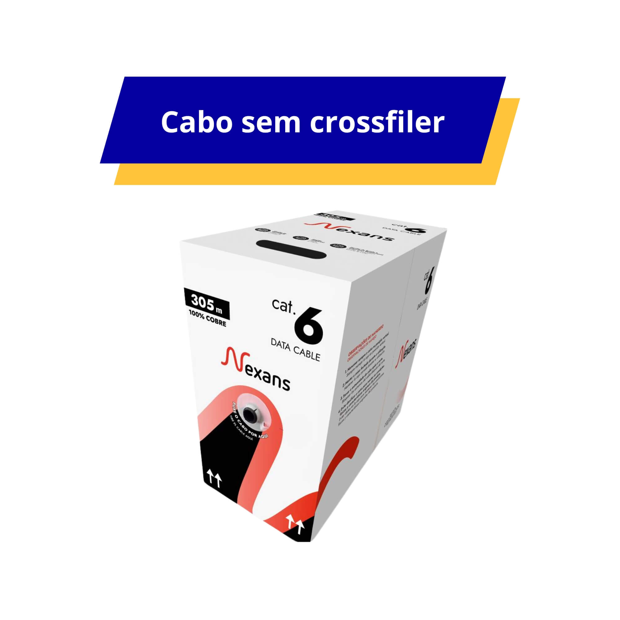Cabo UTP CAT6 Plus CM 4 Pares 23AWG Cor Azul 305m NEXANS - RJ-N100.962330
