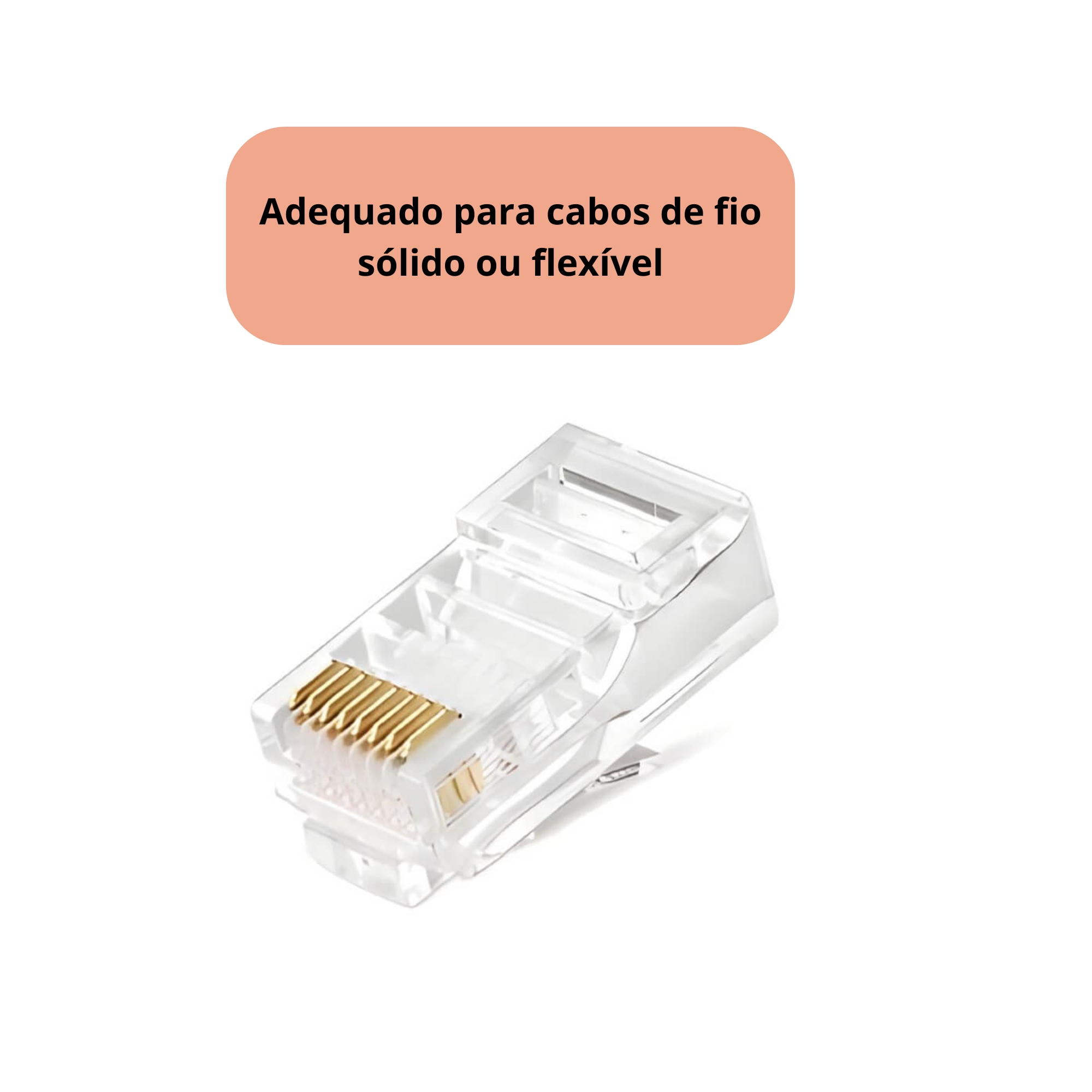 Conector RJ45 CAT6 Macho c/ guia Pacote com 100 unidades Nexans - RJ-N000.600