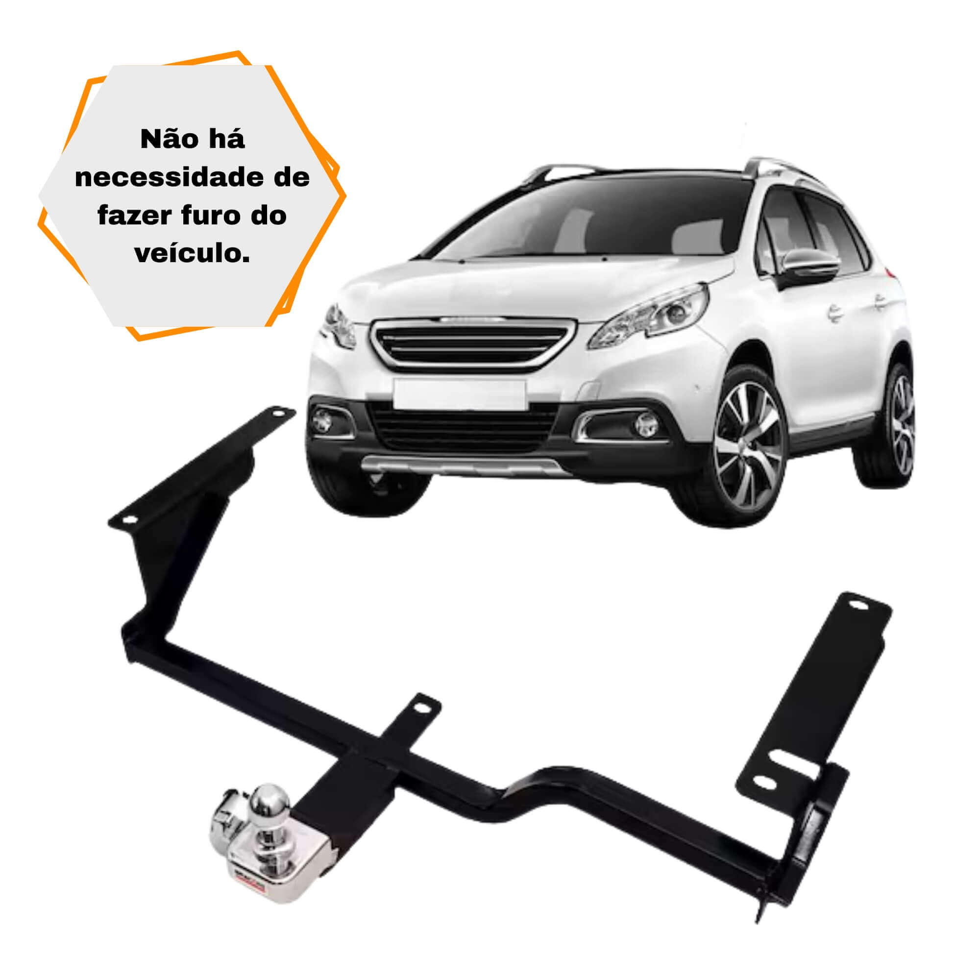 Engate Reboque Rabicho Fixo Peugeot 2008 2024/2025 450Kg Braconi - BRCIM273