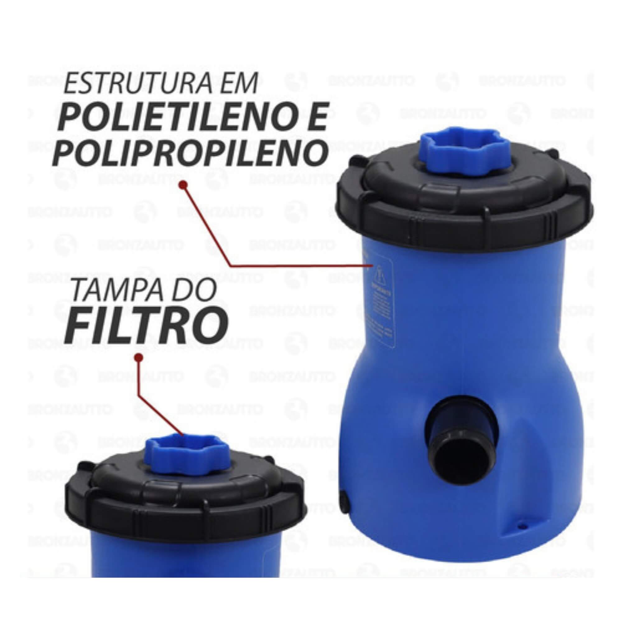 COMP Kit Piscina Estruturada Bel PVC 7000 Litros + Lona + Bomba Filtragem - Escolha Voltagem Piscina 7000 litros:110v