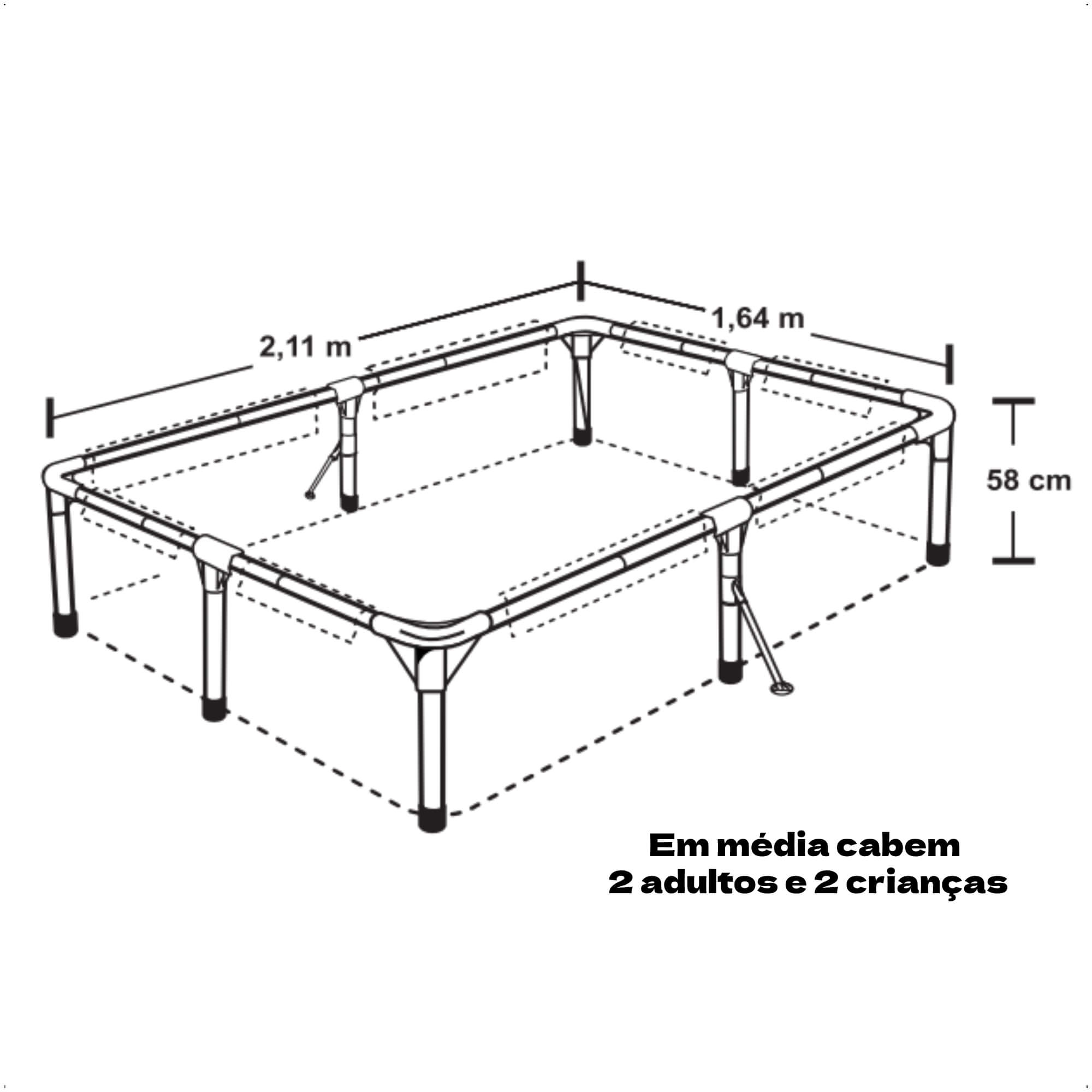 COMP Kit Piscina Estruturada 2000 Litros MOR + 2 Pares de Boia de Braço Tamanho Único
