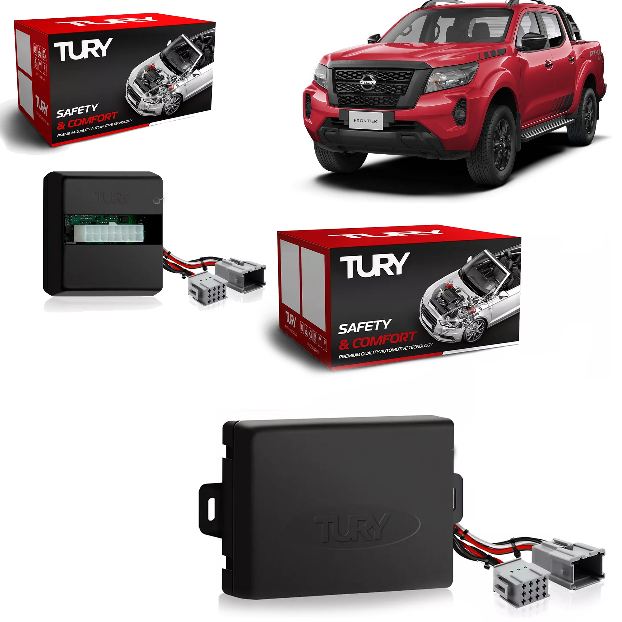 COMP Kit Módulo de Vidro e Retrovisores Nissan Frontier 2017 a 2026 Plug and play - Tury