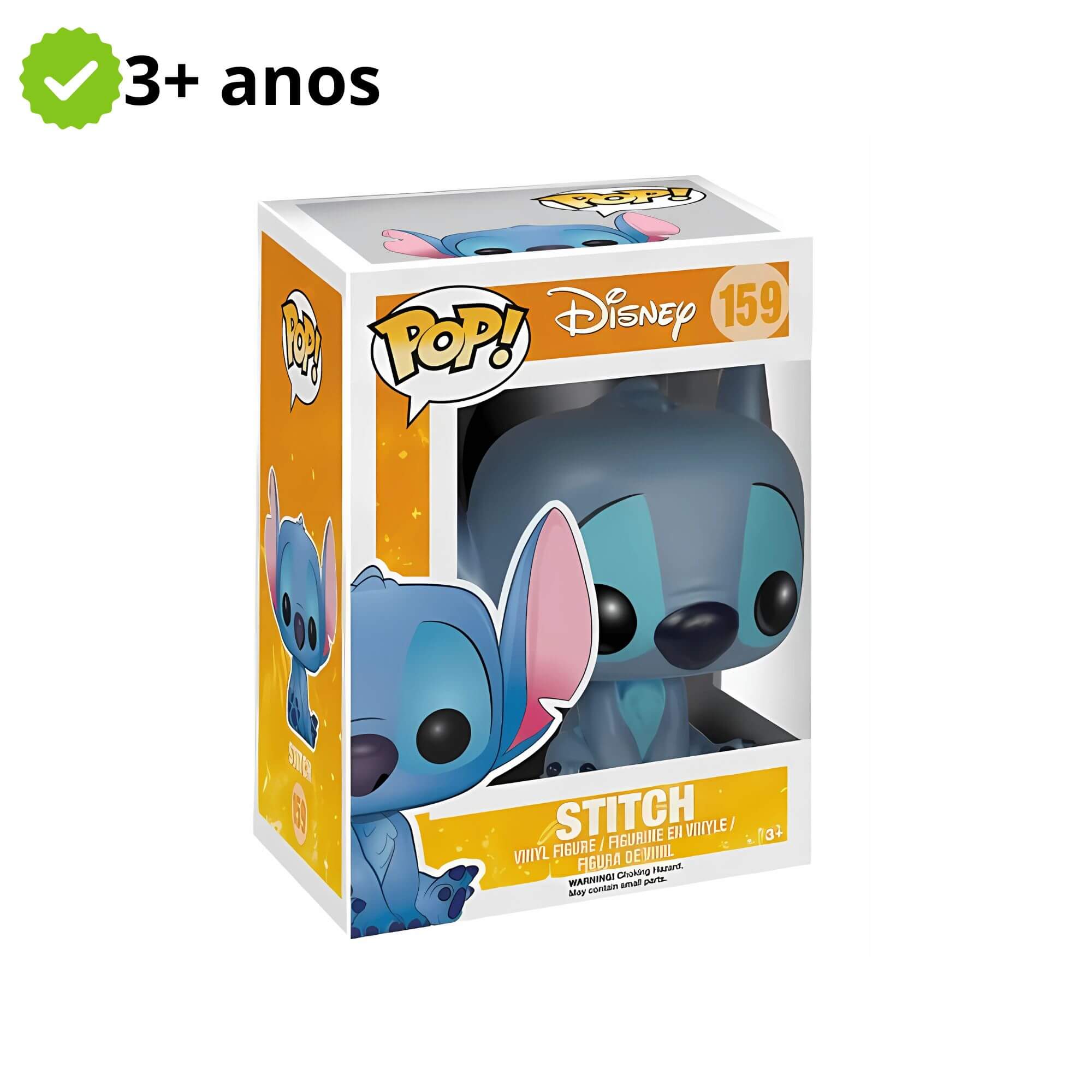 Boneco Colecionável Funko Pop! Disney Lilo & Stitch Sentado 159 Vinil 9cm 3+ Candide - 11822