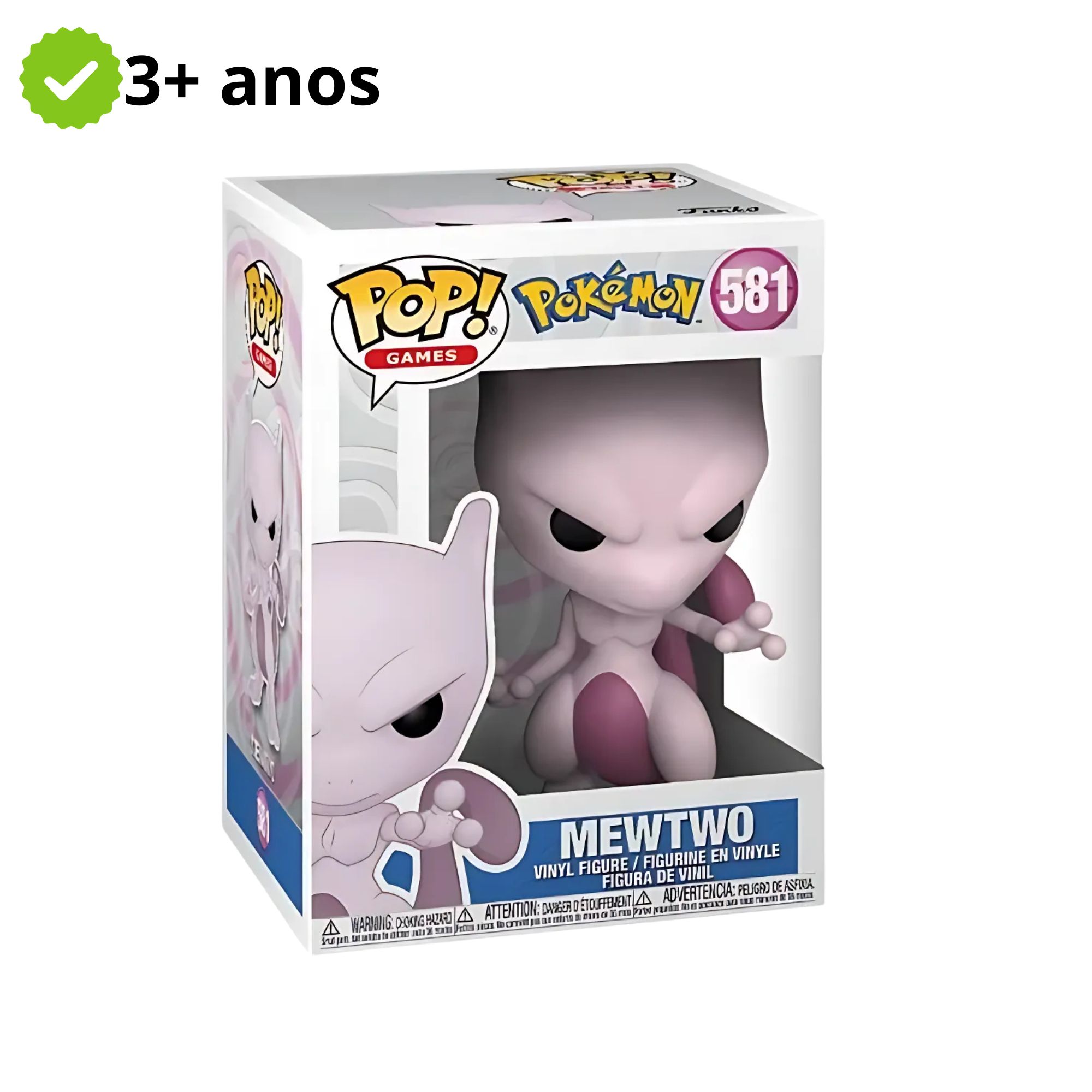 Boneco Colecionável Funko Pop! 581 Pokemon Mewtwo Vinil Atóxico 10cm 3+ Candide - 11198