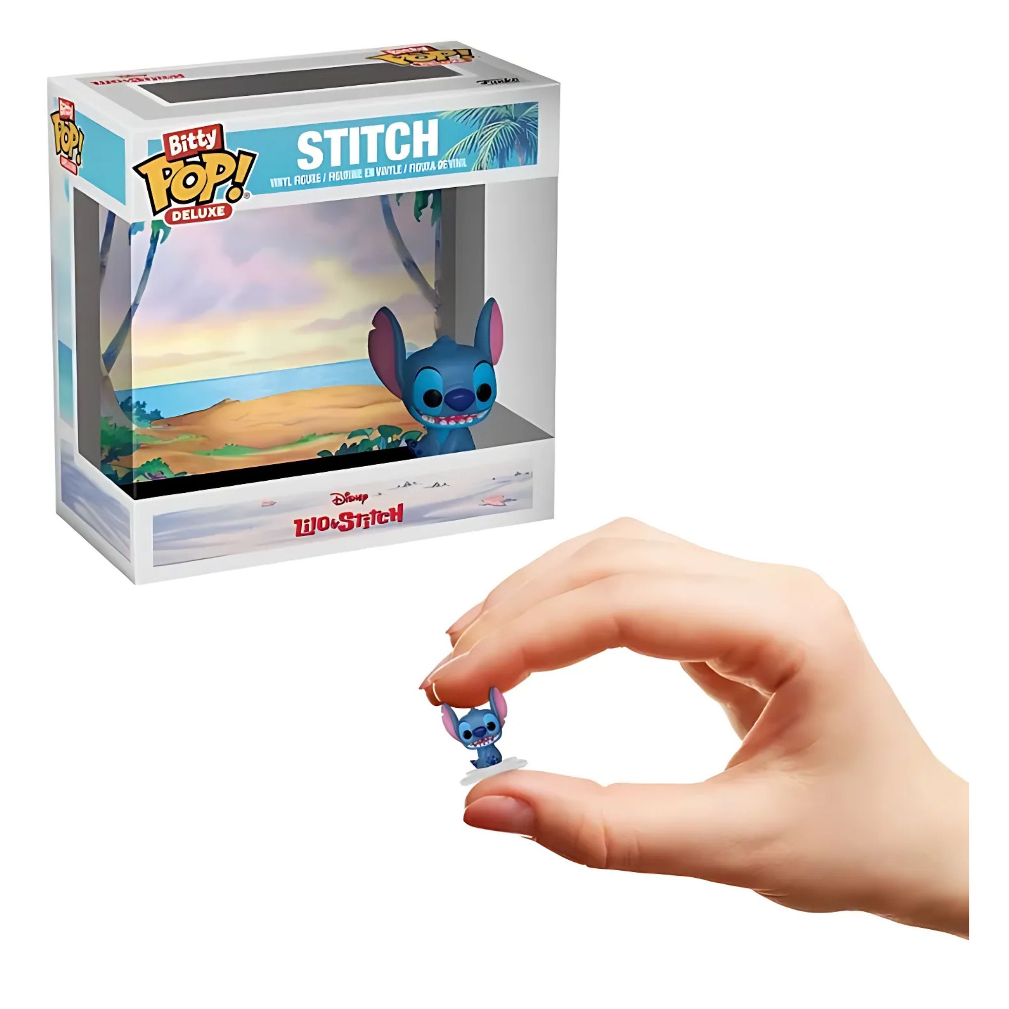 Boneco Colecionável Bitty Pop! Deluxe Funko Stitch na Praia Vinil 2,3cm 3+ Candide - 11853