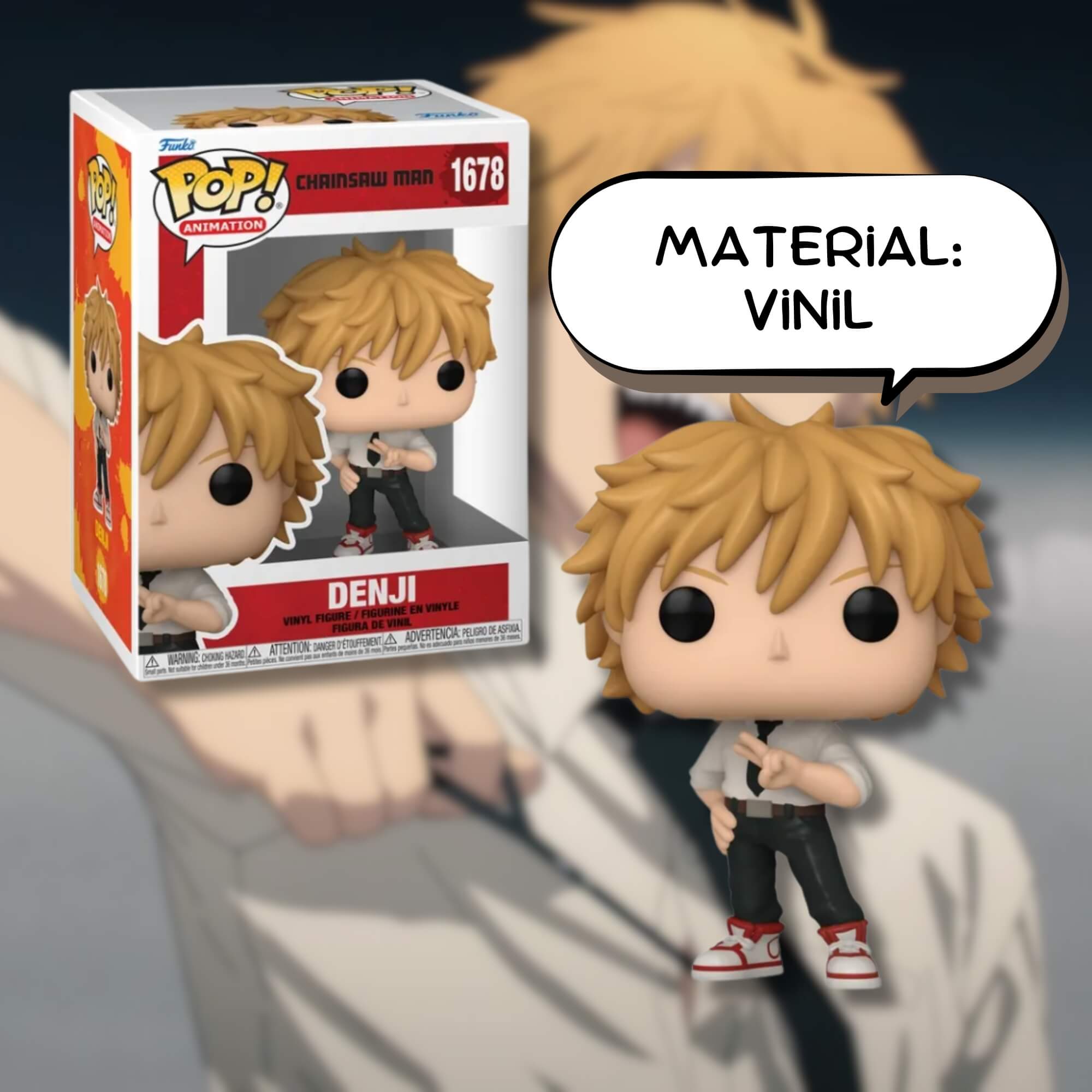 Boneco Funko Pop! Chainsaw Man - Denji Funko 1678 16cm Material Vinil Candide - 11610