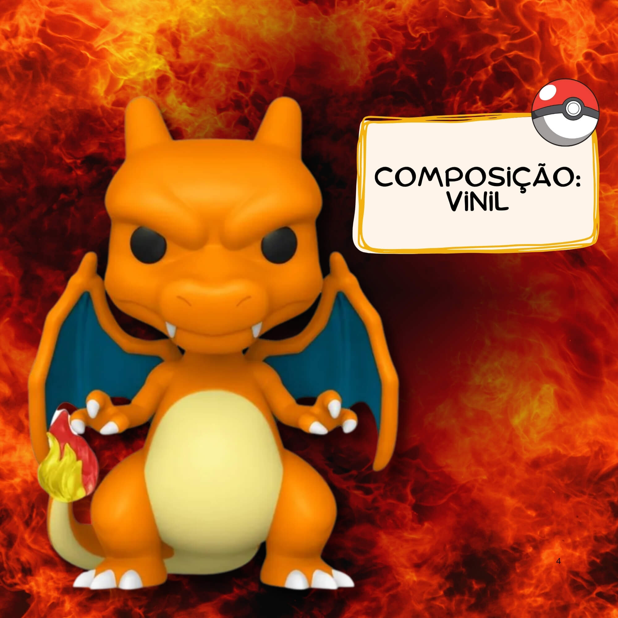 Boneco Funko Pop! Pokemon Charizard 843 16cm Material Vinil Candide - 11199