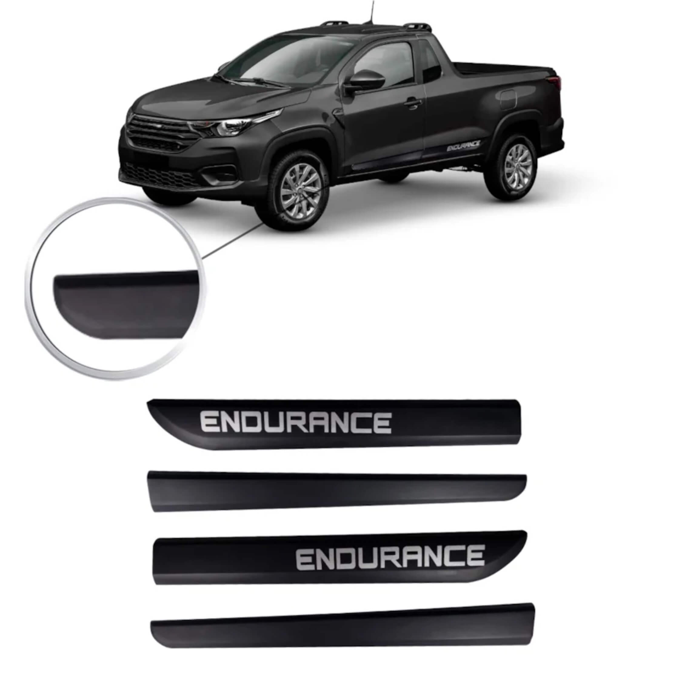 Friso tipo Original Preto Silk 2P New Strada Endurance 2021 em diante 4 Peças Grid - 2047AC-PTO-I