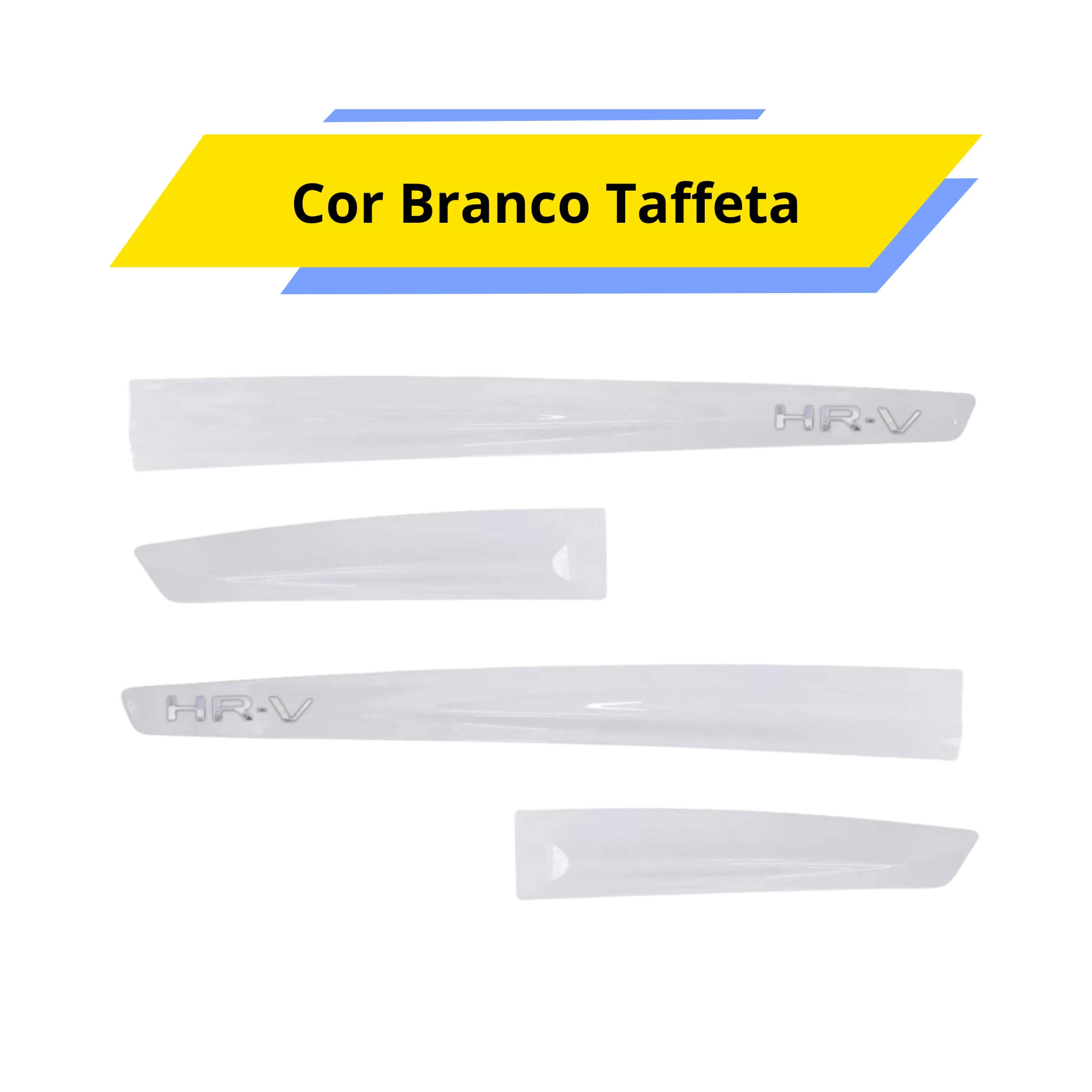 Friso tipo Original Cromo 4P New HRV 2023 em diante 4 Peças Branco Taffeta Grid - 3002C-BCO-I