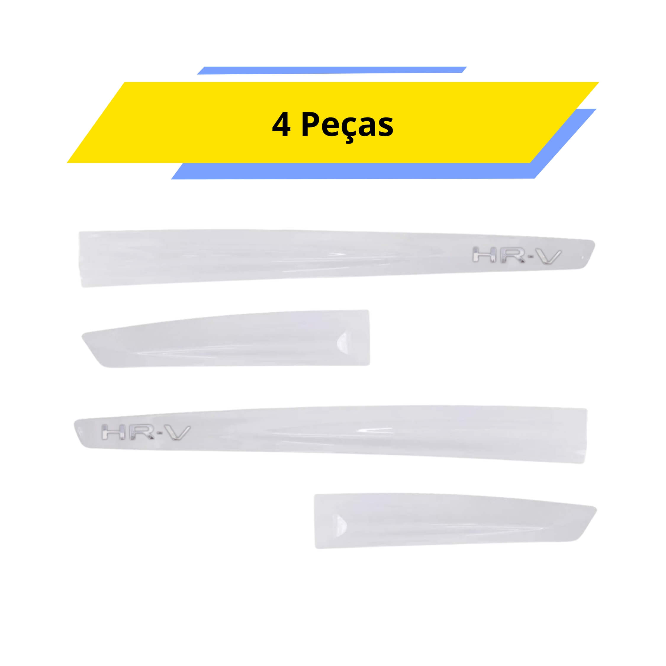 Friso tipo Original Cromo 4P New HRV 2023 em diante 4 Peças Branco Taffeta Grid - 3002C-BCO-I