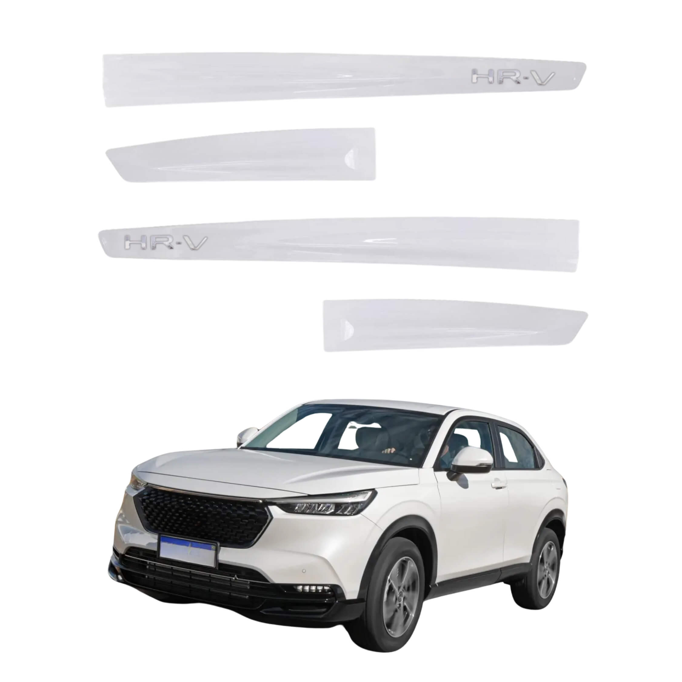 Friso tipo Original Cromo 4P New HRV 2023 em diante 4 Peças Branco Topazio Grid - 3003C-BCO-I