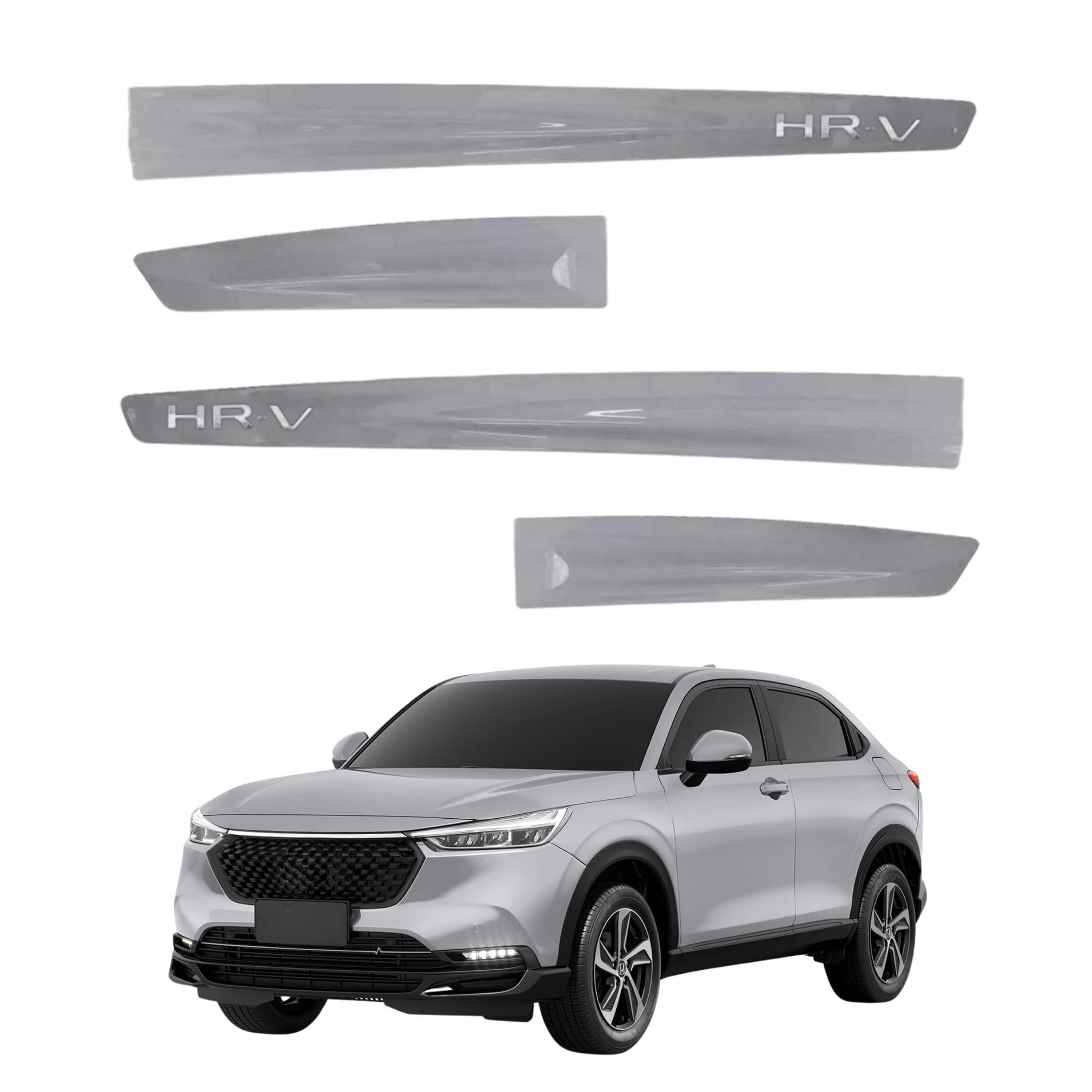 Friso tipo Original Cromo 4P New HRV 2023 em diante 4 Peças Prata Platinum Grid - 3006C-PTA-I