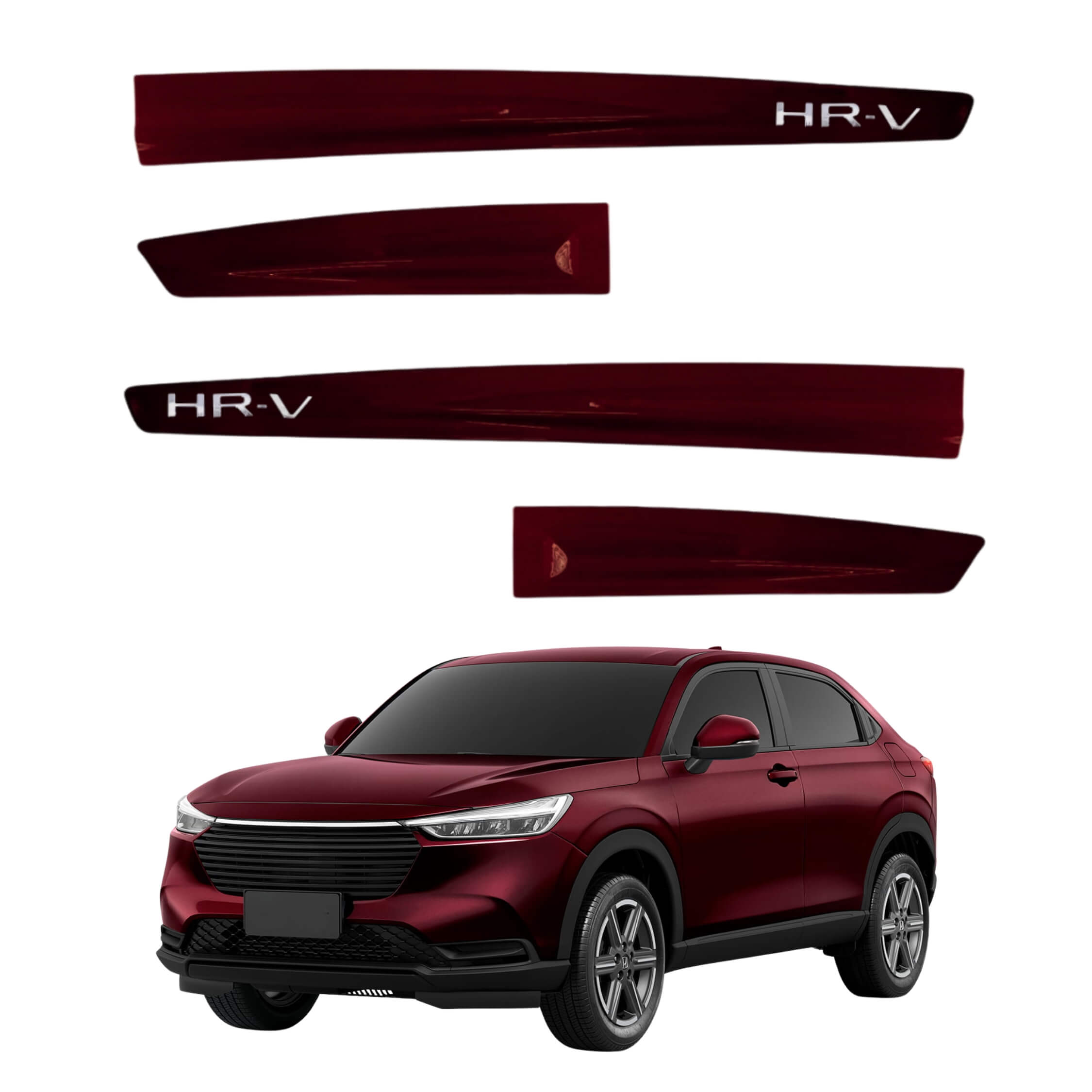 Friso tipo Original Cromo 4P New HRV 2023 em diante 4 Peças Vermelho Mercurio Grid - 3008C-VEM-I