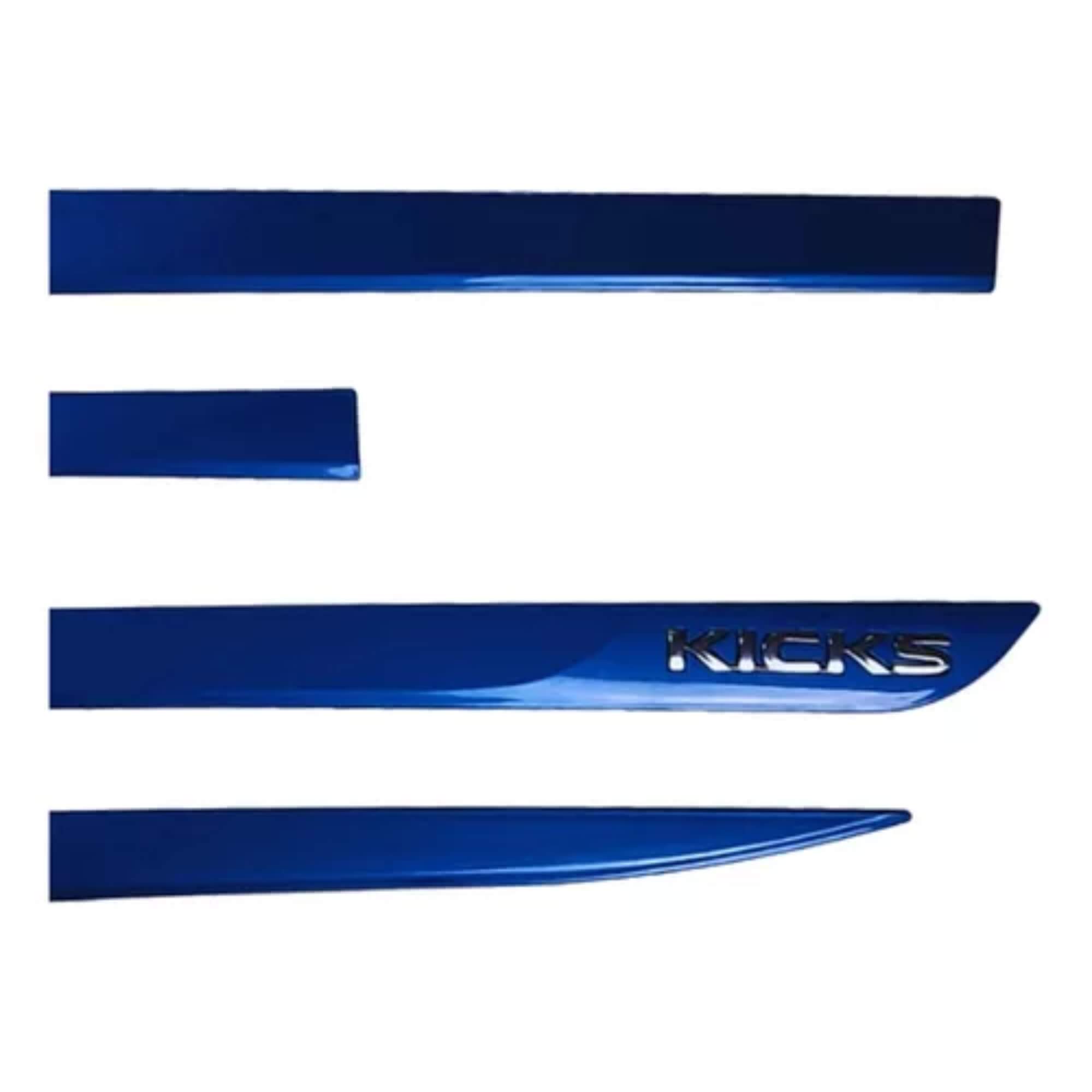 Friso tipo Original Cromo 4P Kicks 2016 Baixo Relevo 4 Peças Azul Eletrico Grid - 3050C-AZL-I