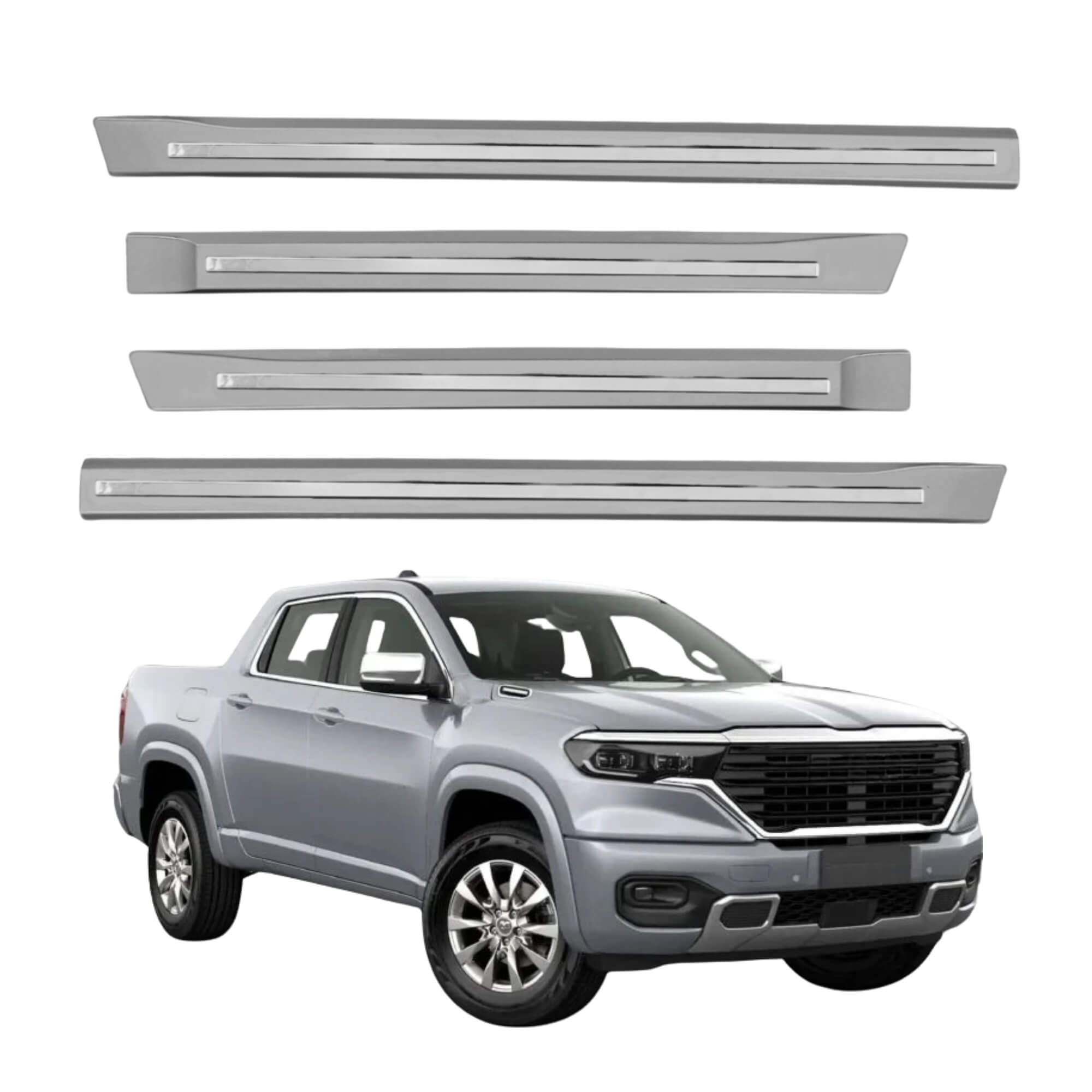 Friso T. Original Filete Cromo 4P Rampage 2024 em diante 4 Peças Prata Billet Grid - 3604C-PTA-I